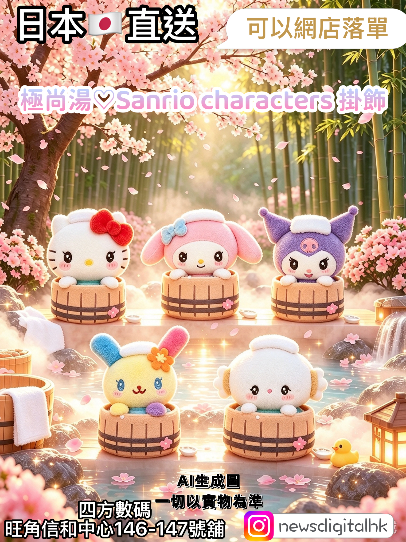 [3月到頭到貨]日本直送極尚湯♡Sanrio characters 掛飾