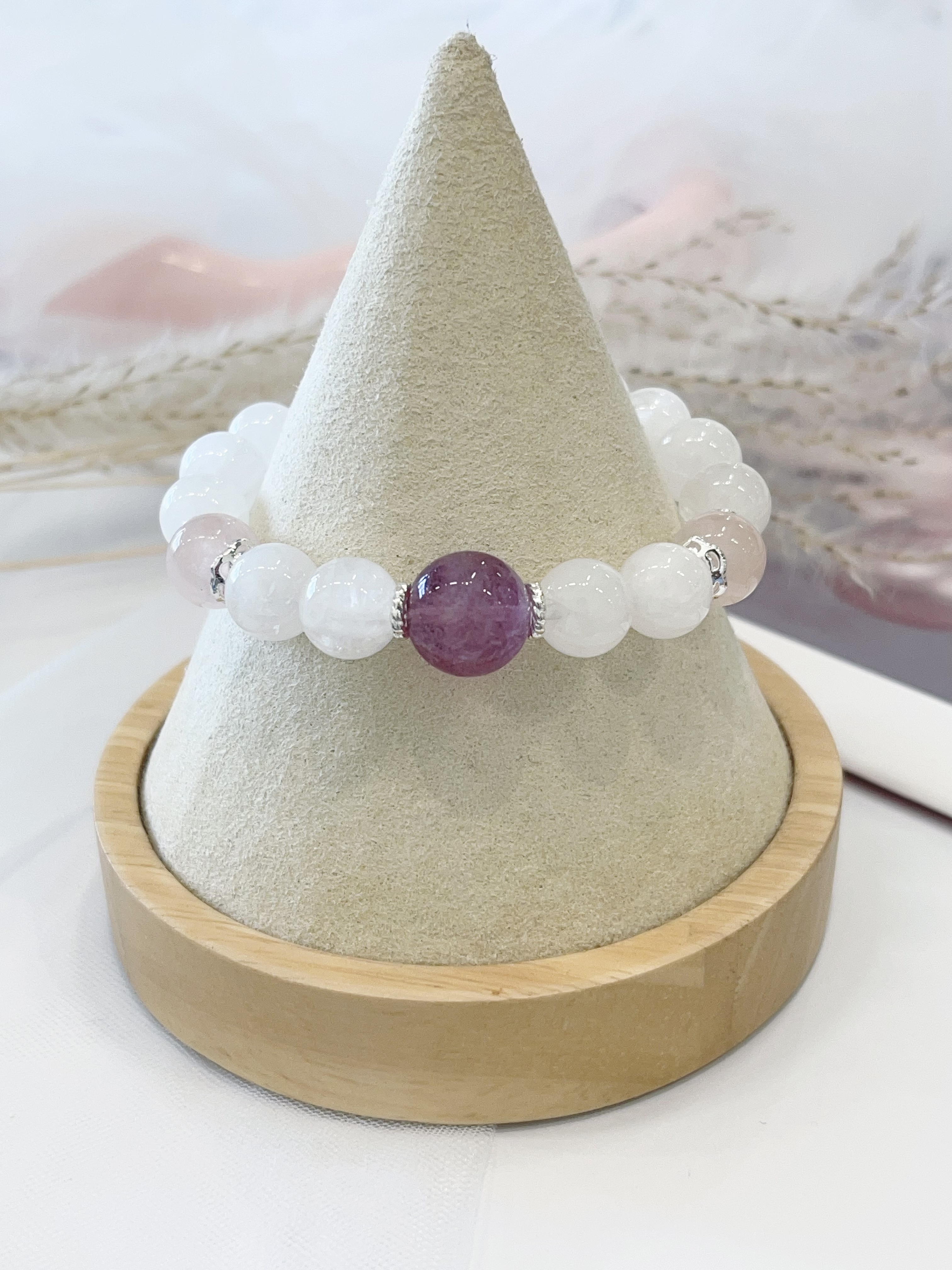 💜 紫萤石 × 白幽灵 × 粉水晶手串 Purple Fluorite & White Phantom Quartz & Rose Quartz |10mm