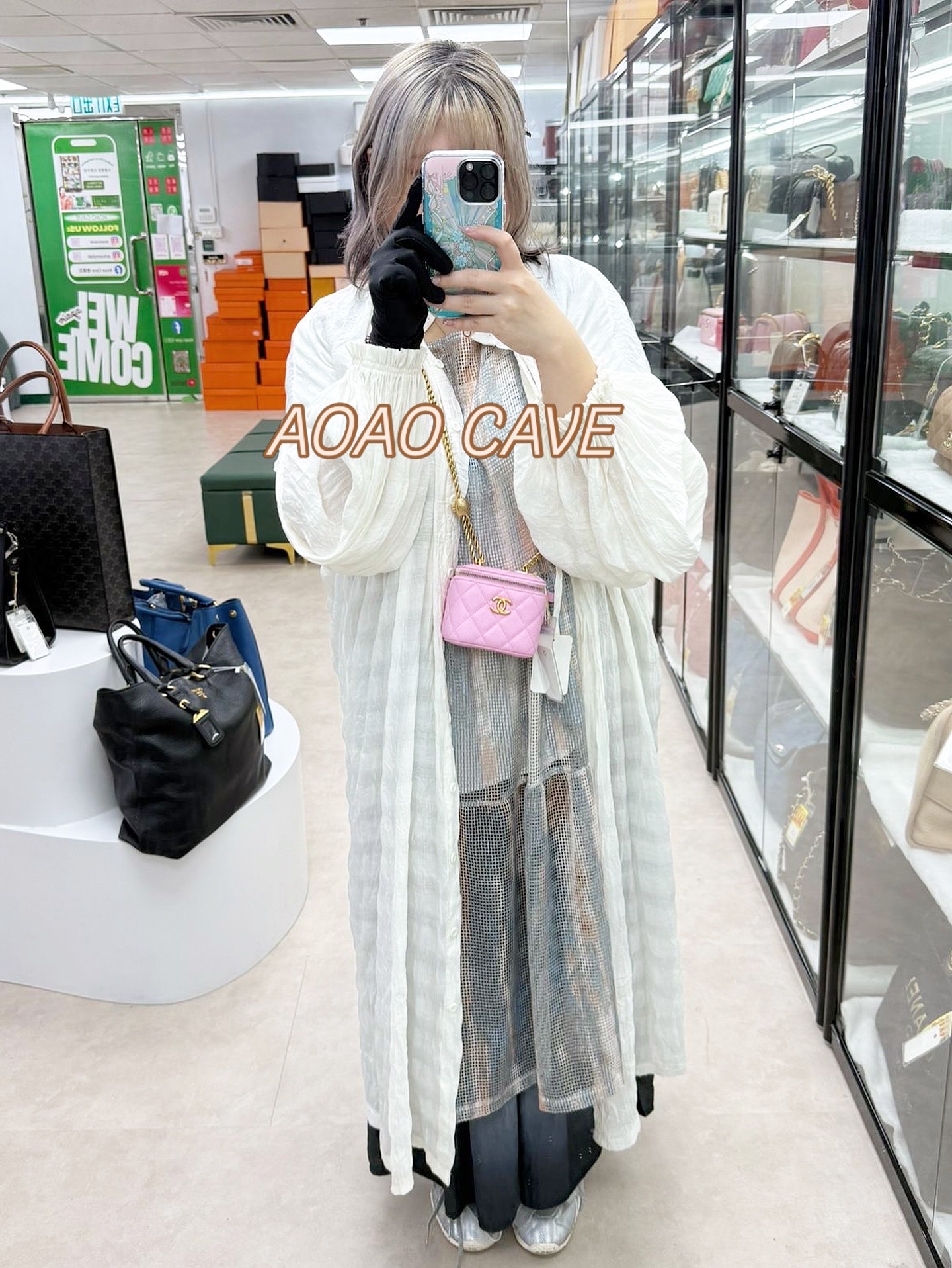 CHANEL 🤍PRE OWNED 23P 粉色心形調節金扣 荔枝牛皮 小方盒🩷