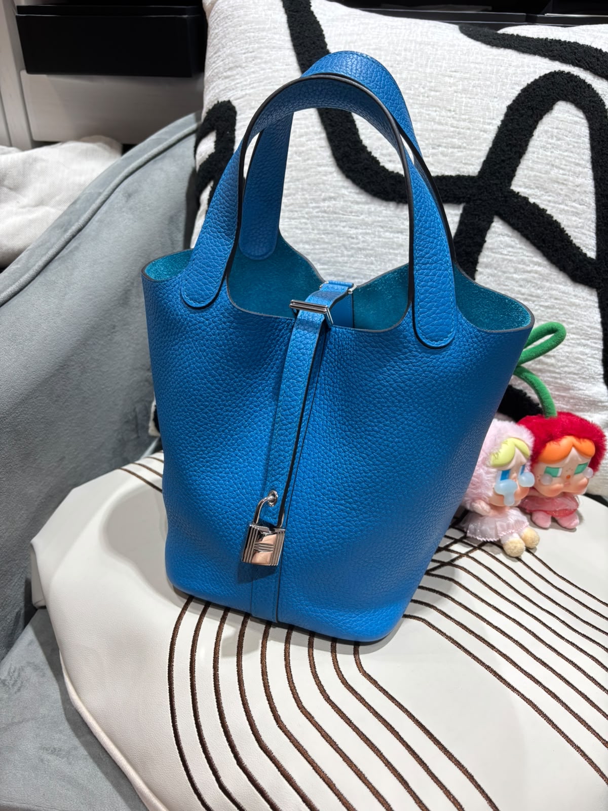 HERMES PICOTIN 18,STAMP A,B3 Bleu Zanzibar 100%Authentic, 98%New ✅key lock✅dust bag✅box
