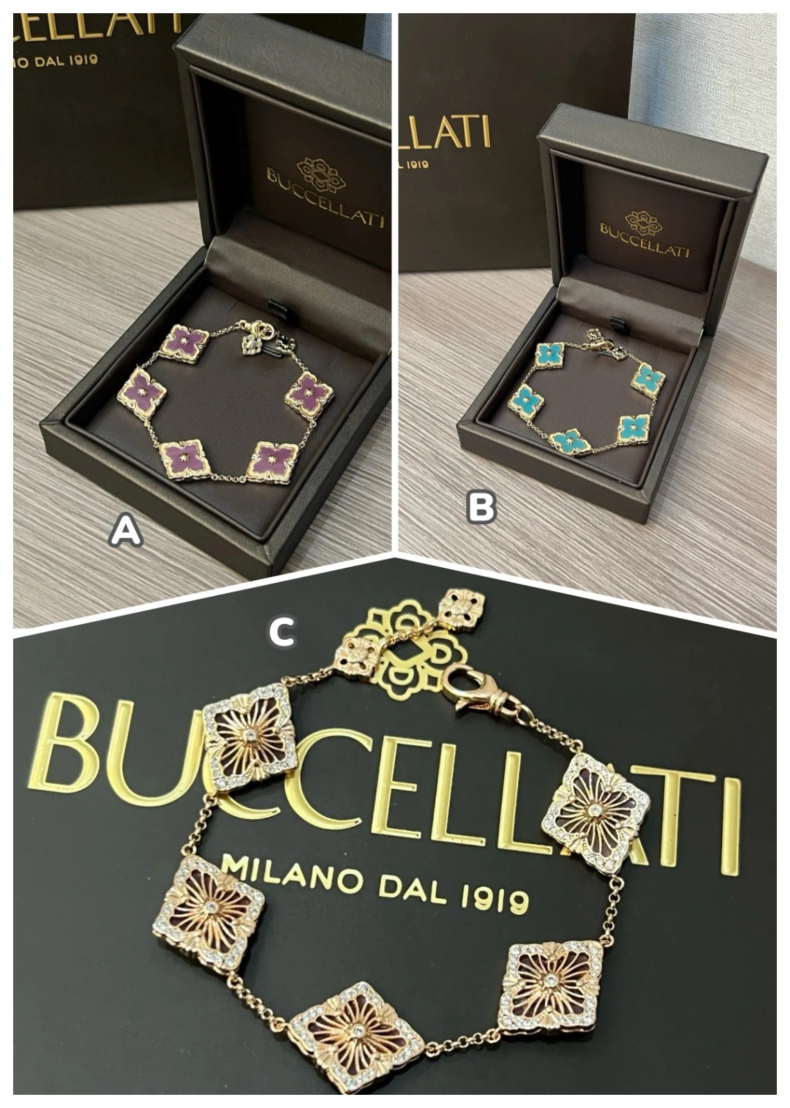 Buccellati雙面四葉花手鏈