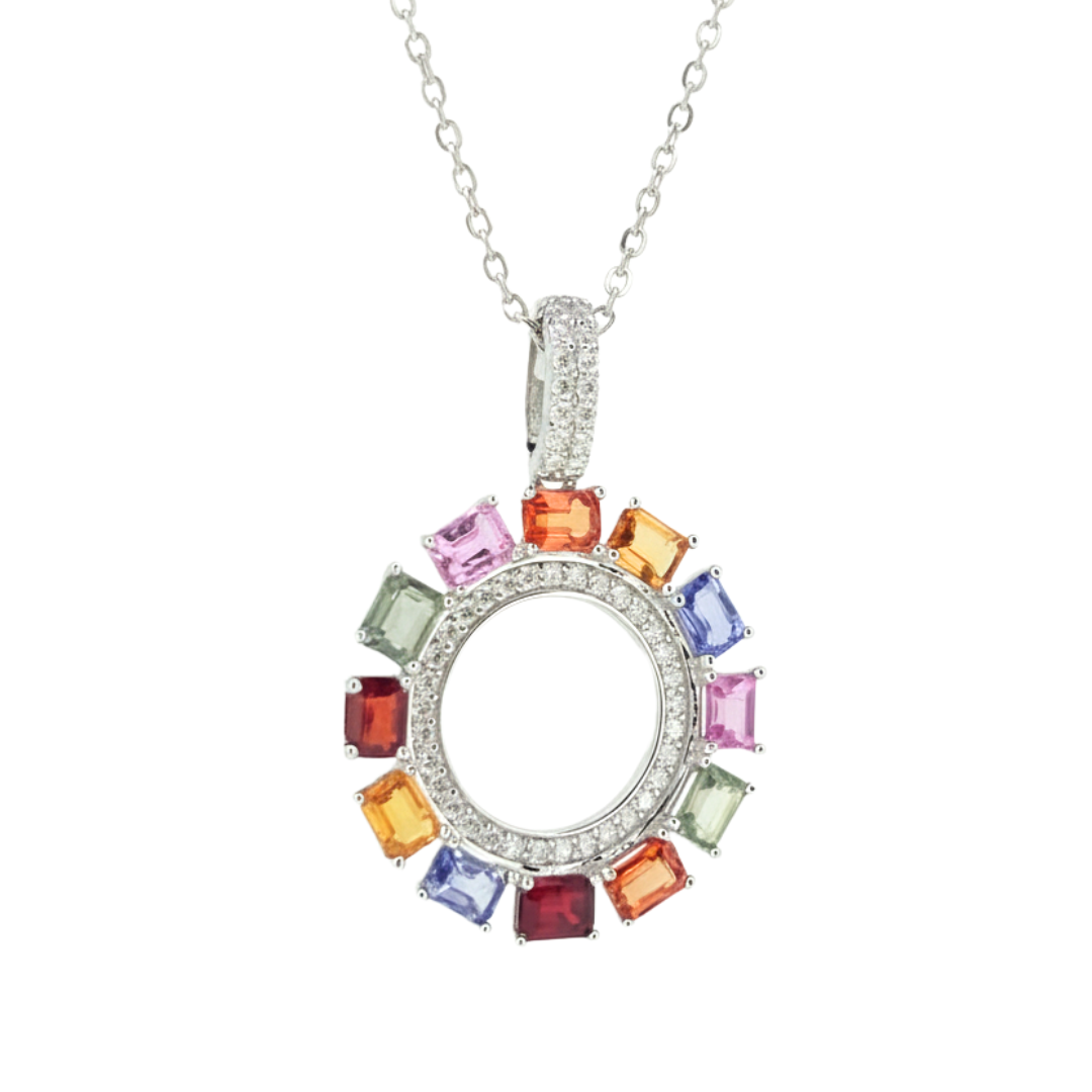 「水龍玄晶・橫石圈頸鏈」｜隨身風水法陣｜高訂天然彩色藍寶石系列