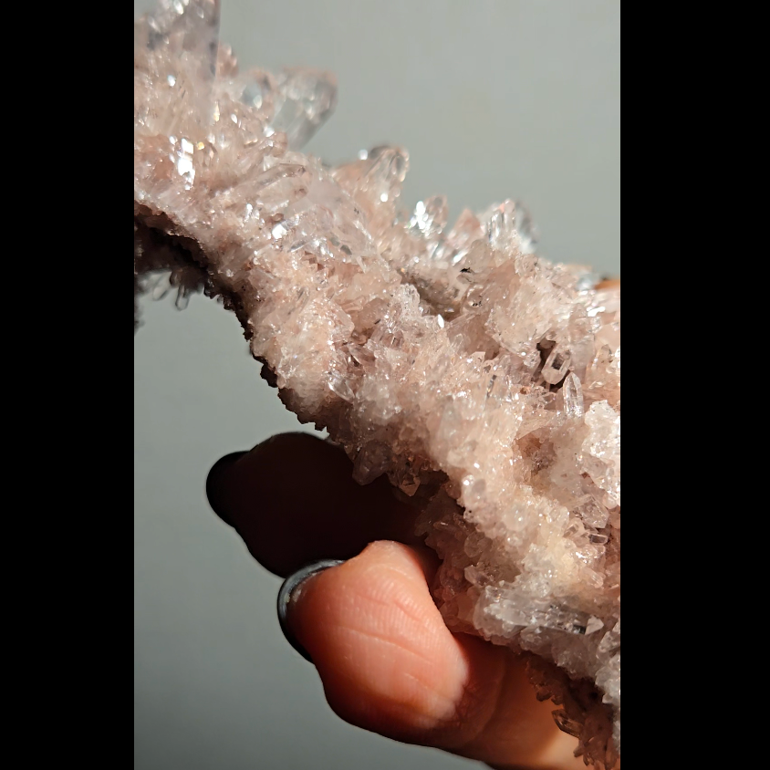 Extra pink pink Lemurian cluster with crystals on both sides - LQ194