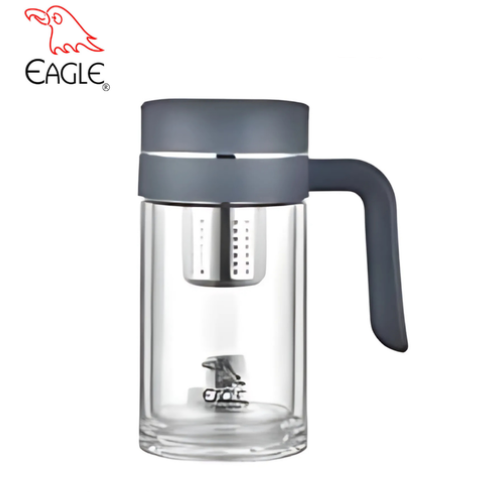 EG400GF/400ml耐熱雙層玻璃耳杯連濾網