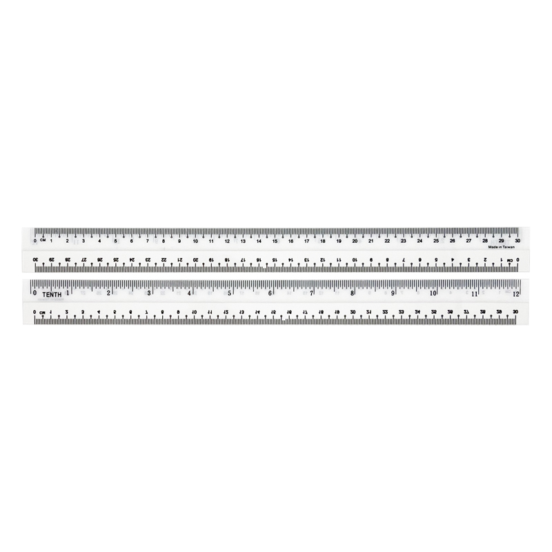 Plastic Straight Ruler – Flexible Bendable Student Ruler 15cm / 30cm (Transparent, Dual Scale cm & inch)