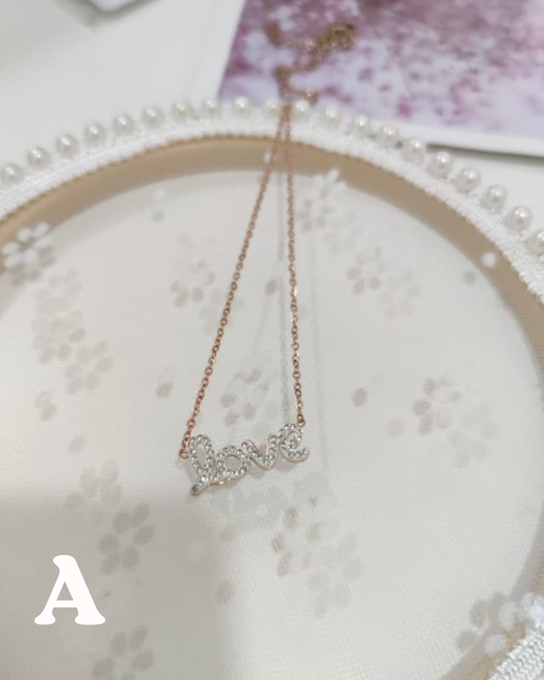 N001 温柔玫瑰金项链