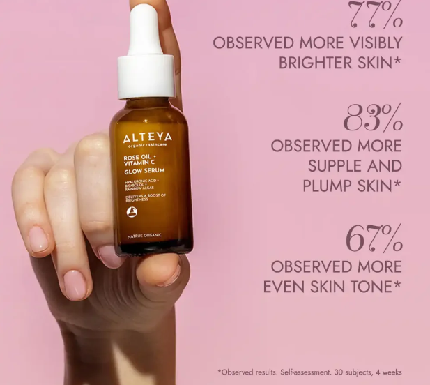 ALTEYA Organic Rose Oil + Vitamin C Glow Serum 有機玫瑰彩虹藻透光亮肌精華 30ml