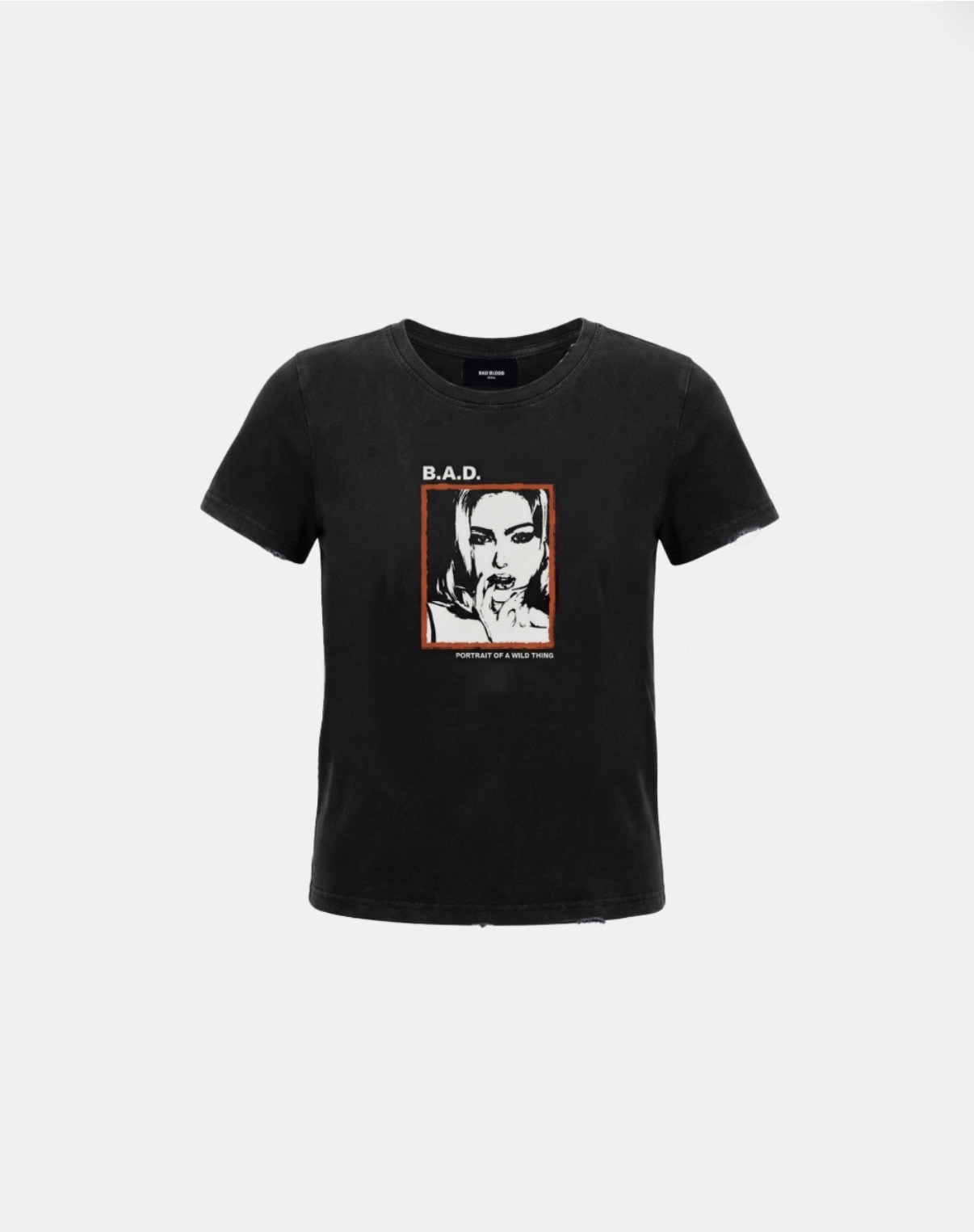 BADBLOOD [w-tee26-135] B.A.D. Frame Gals Short Sleeve T-Shirt - Black