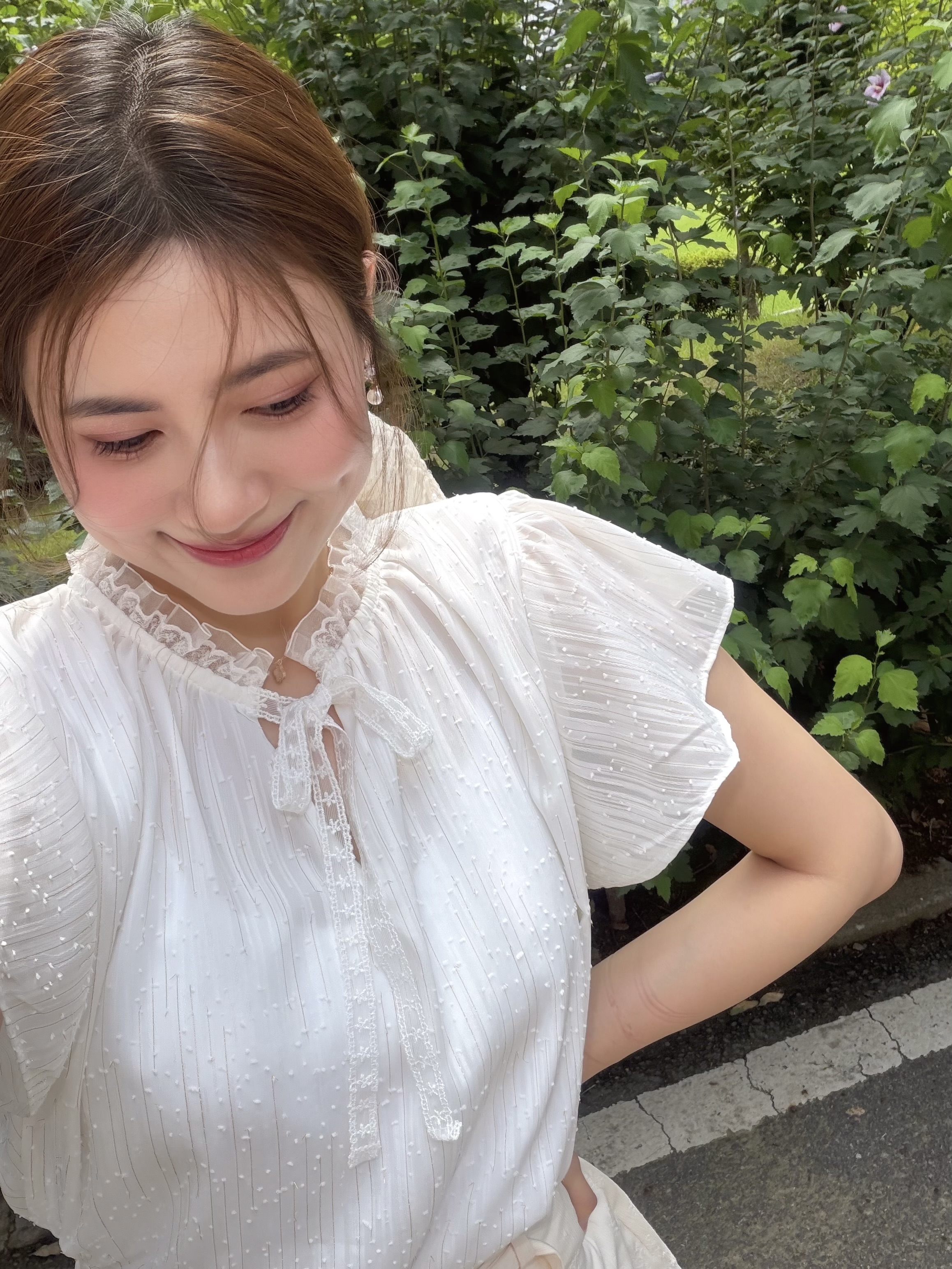 #HANNA-made# Aurelia Lurex Ruffle blouse