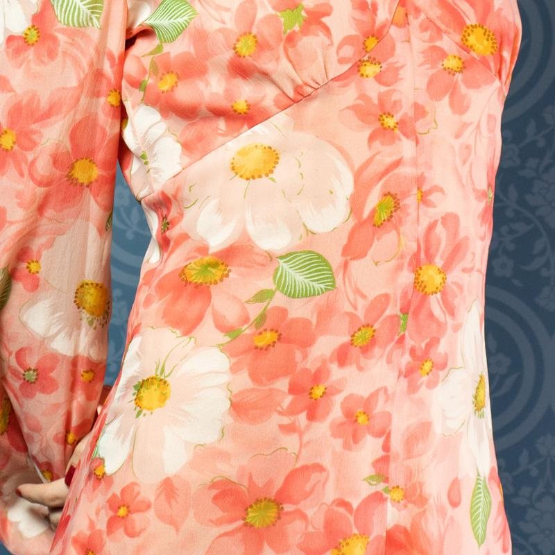 C.a. 1970s Peachy Pink Flower Girl Spring Dress(MU102-11)