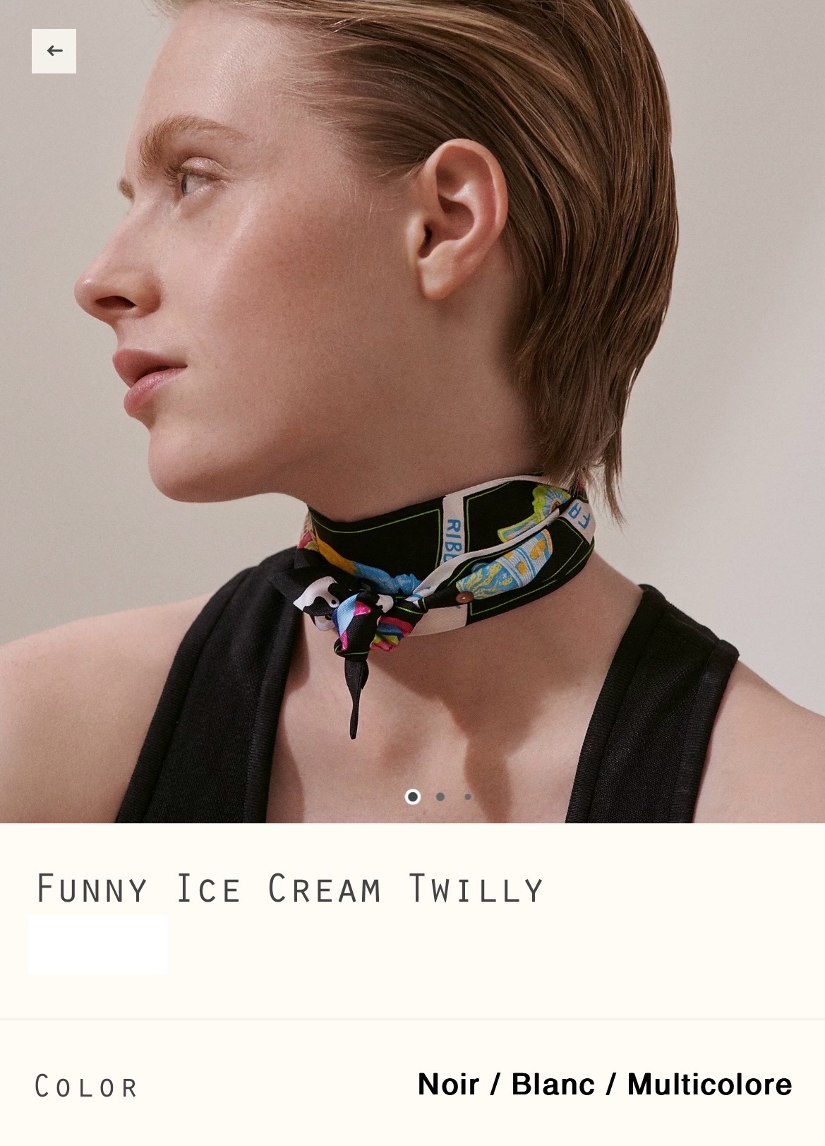 ✨ Hermès 全新🆕 100%絲 Funny Ice Cream 圖案 Twilly