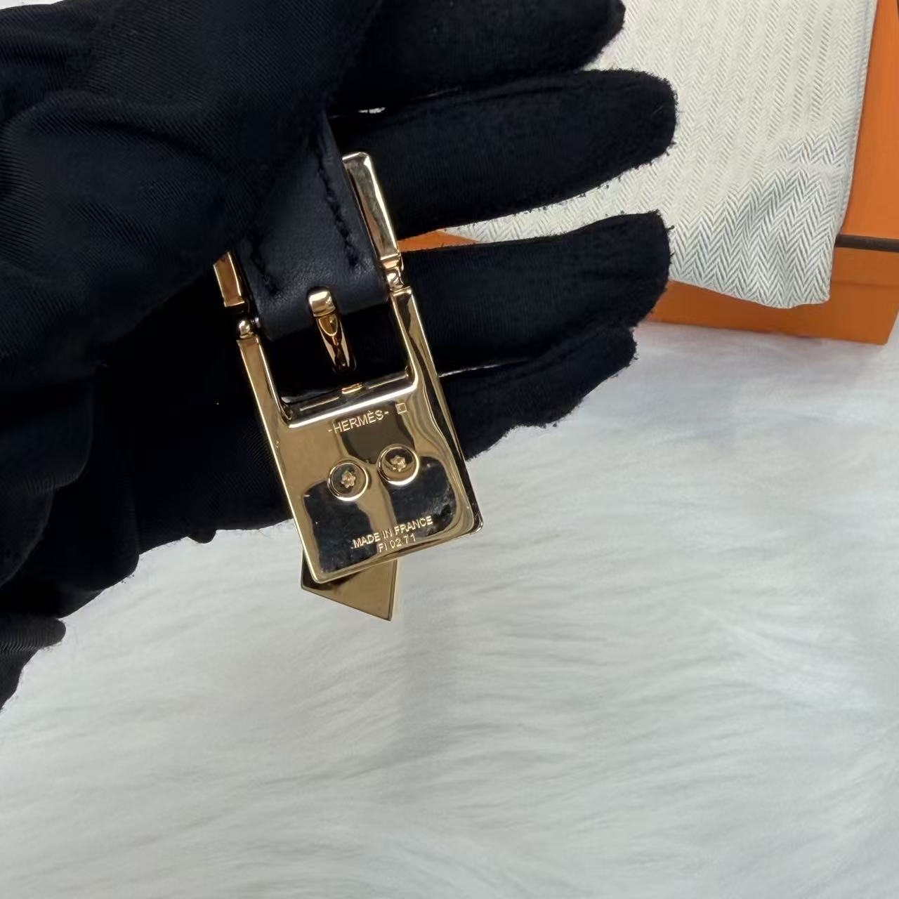 Hermès Kelly皮帶 超易襯顏色配金扣💛