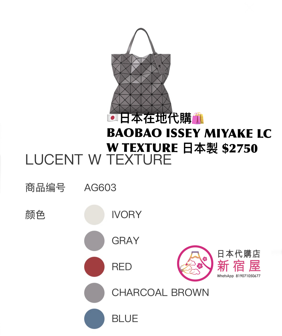 BAOBAO ISSEY MIYAKE LUCENT WITH TEXTURE