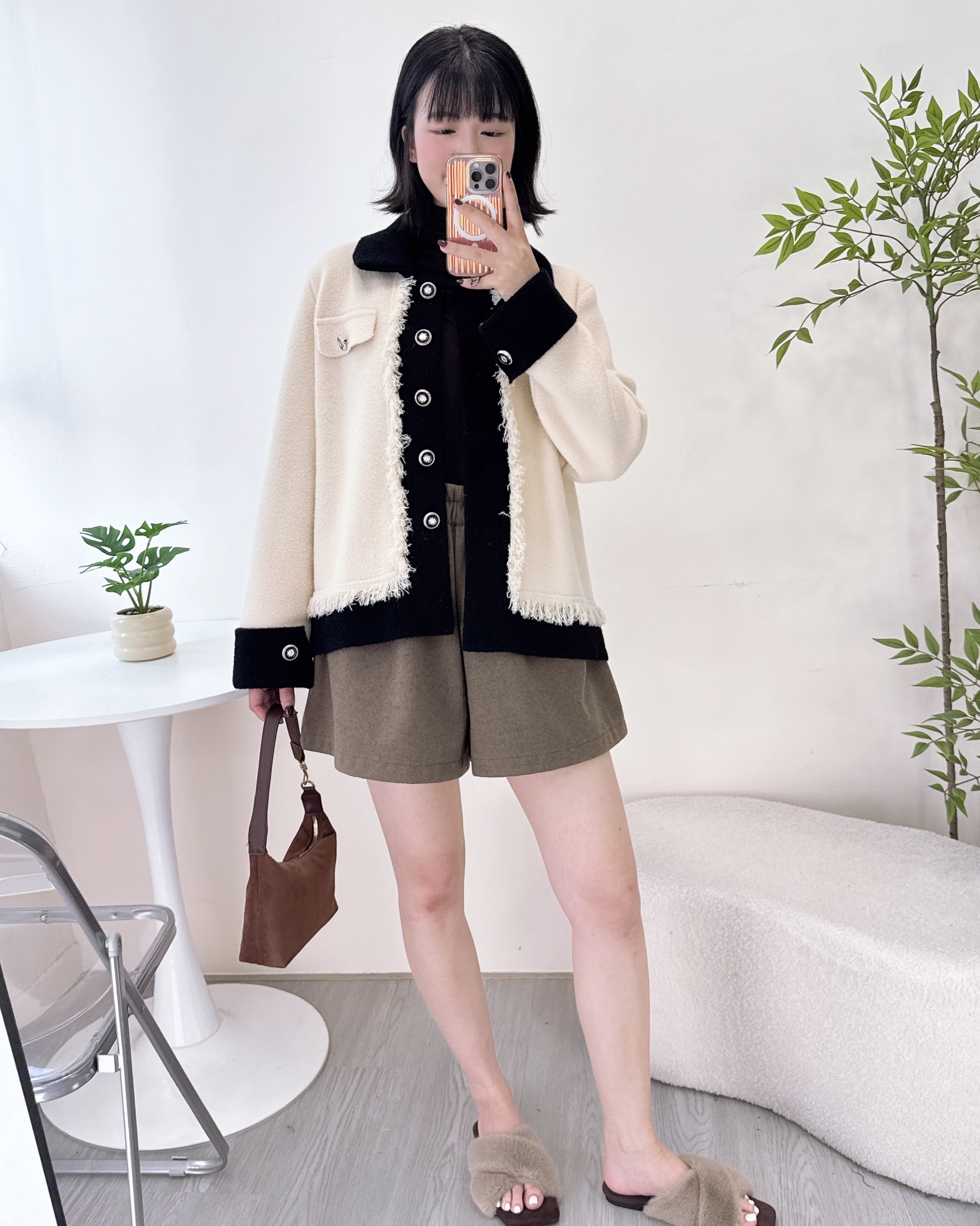 ESP-滑嘟嘟免燙水貂毛外套 3色