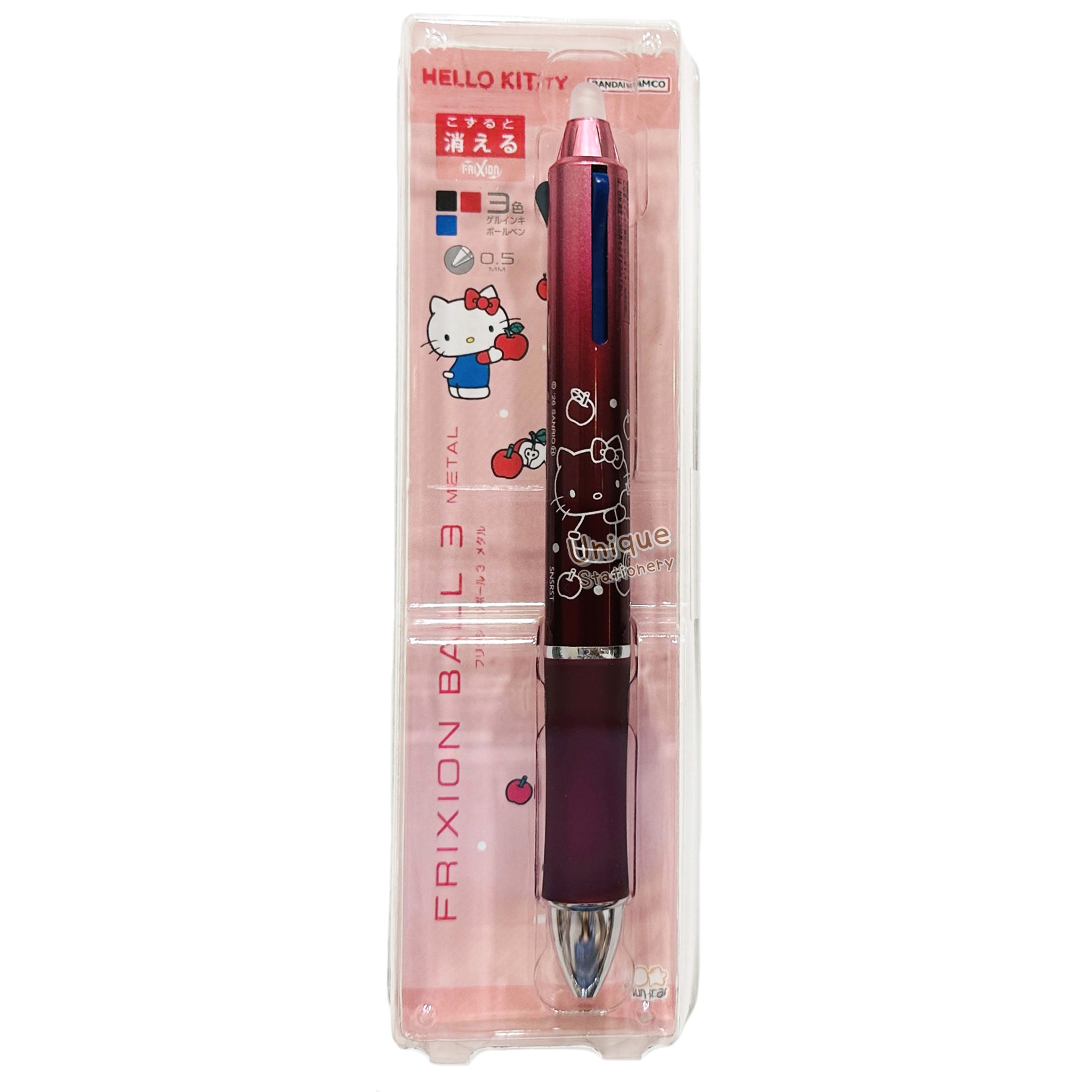 現貨｜Sanrio Hello Kitty 日本製 Pilot Frixion Ball 3 Metal 0.5mm 3色 可擦原子筆 (S4659465)