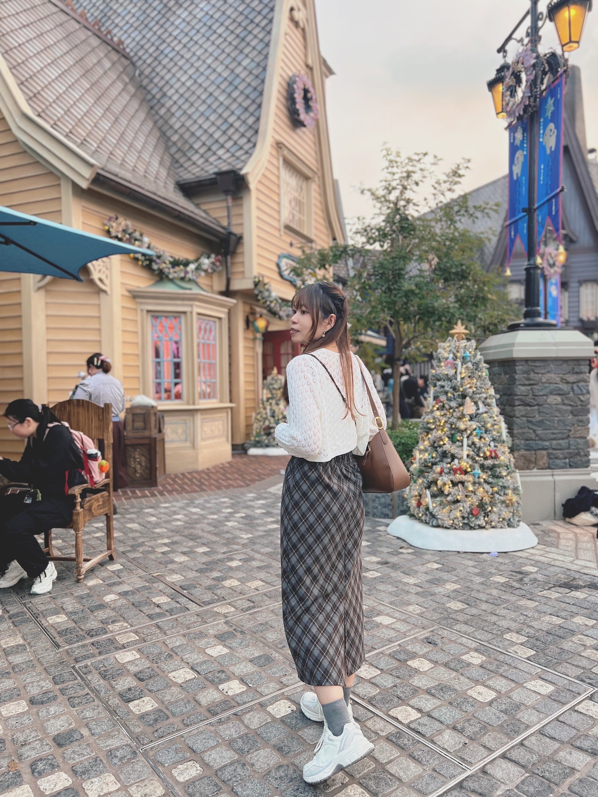 <限量現貨><JP> 冬日英倫風菱格紋直身裙* 3色入