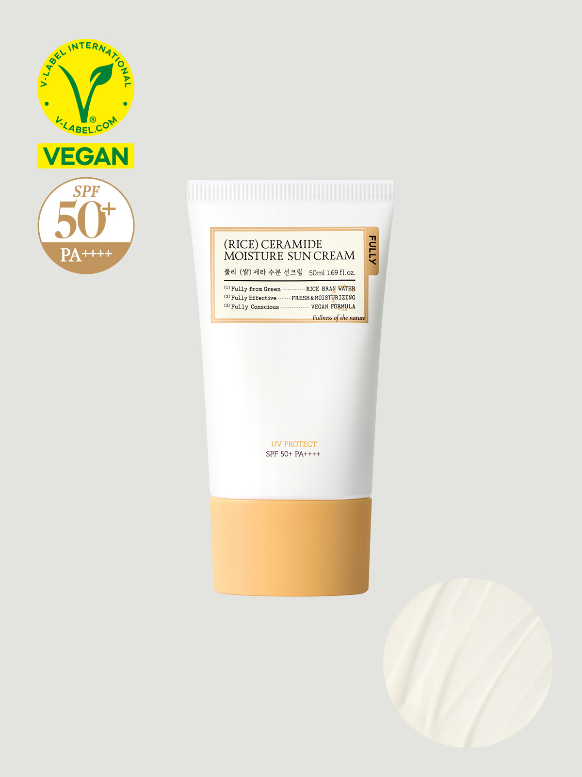FULLY RICE CERAMIDE MOISTURE SUN CREAM 米糠水潤防曬乳 50ml [預計9月中出貨]