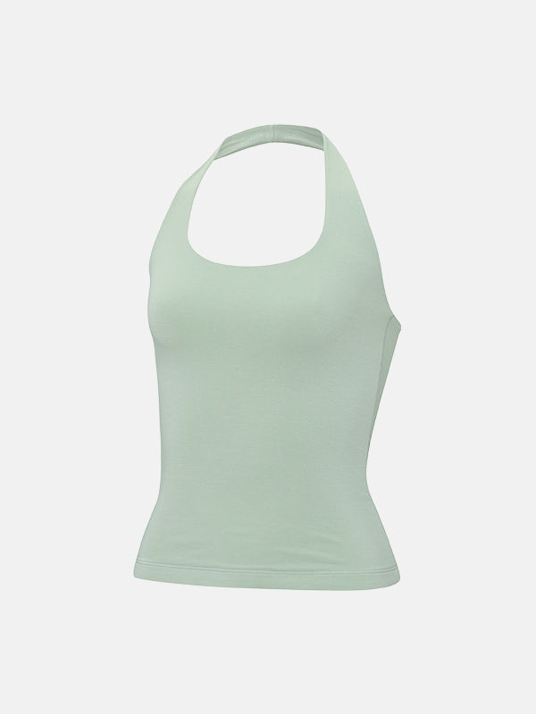 慵懶花瓣領Top 預購_Soft Halter Sleeveless by Grandeline