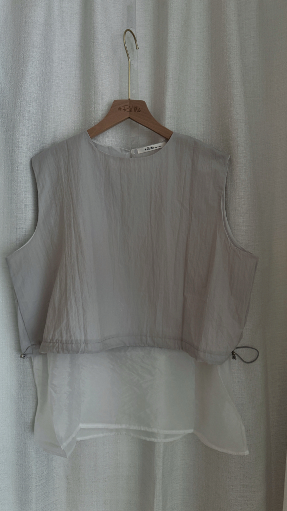 时空感雪纺双层无袖上衣