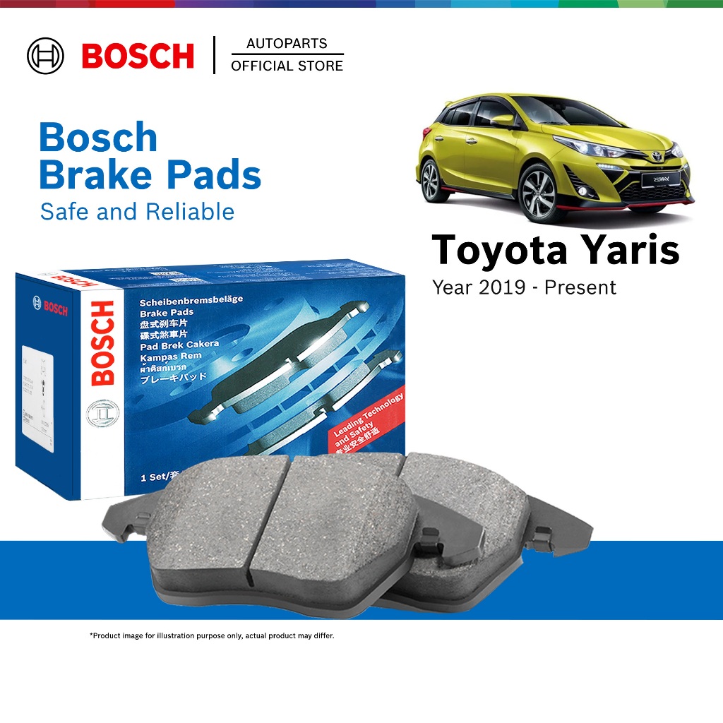 Bosch Front Brake Pads for Toyota Yaris NSP151 J E Spec (2019 - Present) with Rear Drum Brakes 0986AB2542 GDB7