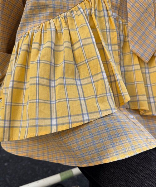 多層束腰襯衫裙【JT041】