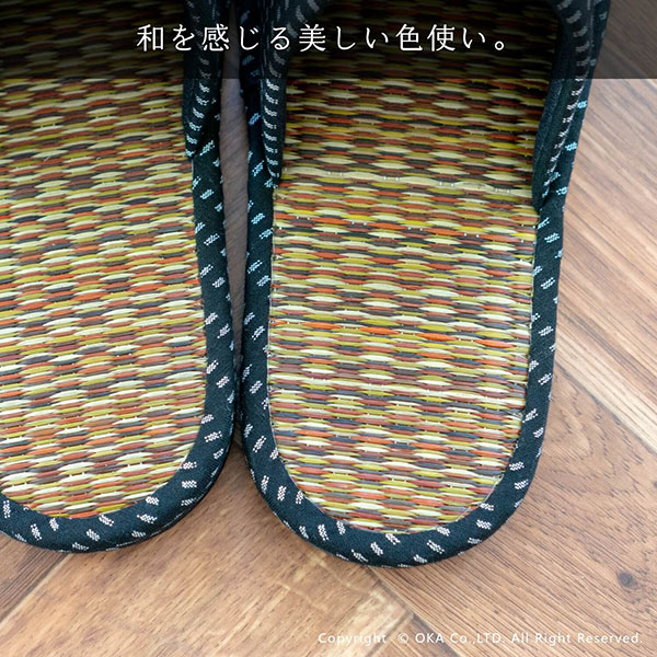 🔥🔥【日本製《OKA》久留米織傳統工藝榻榻米草蓆拖鞋】男士 | L碼