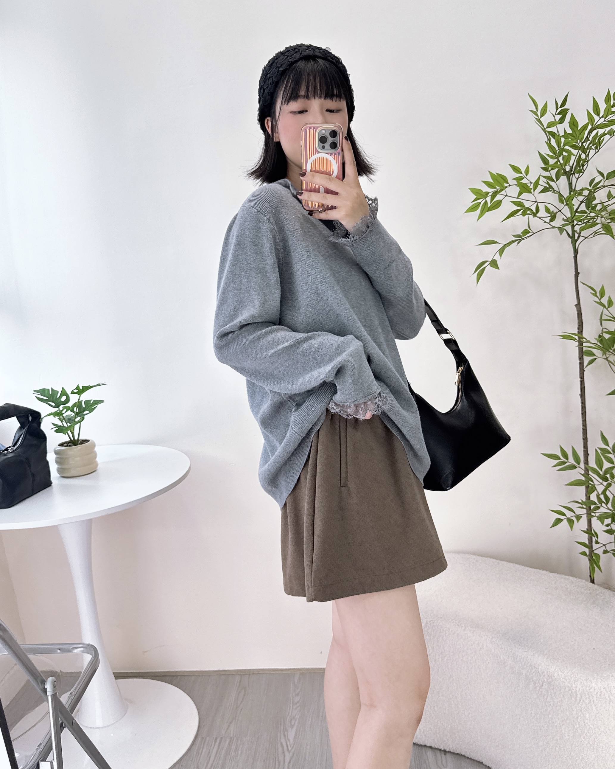 拼蕾絲極柔軟棉花糖針織 2色