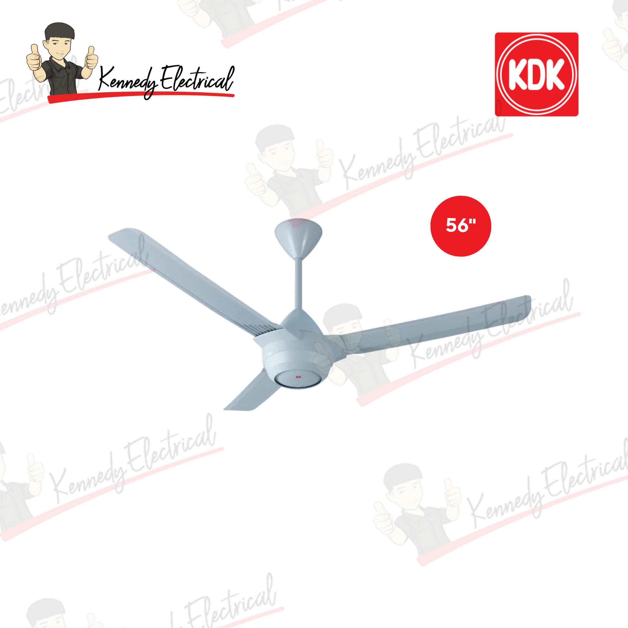 KDK 56" 3-Blade Remote Ceiling Fan K14XF-GY (Grey)