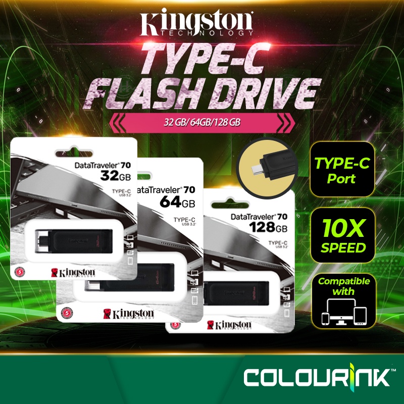 Kingston DT70 DataTraveler 70 OTG USB Type C Flash Drive Pendrive for PC Mobile Mac