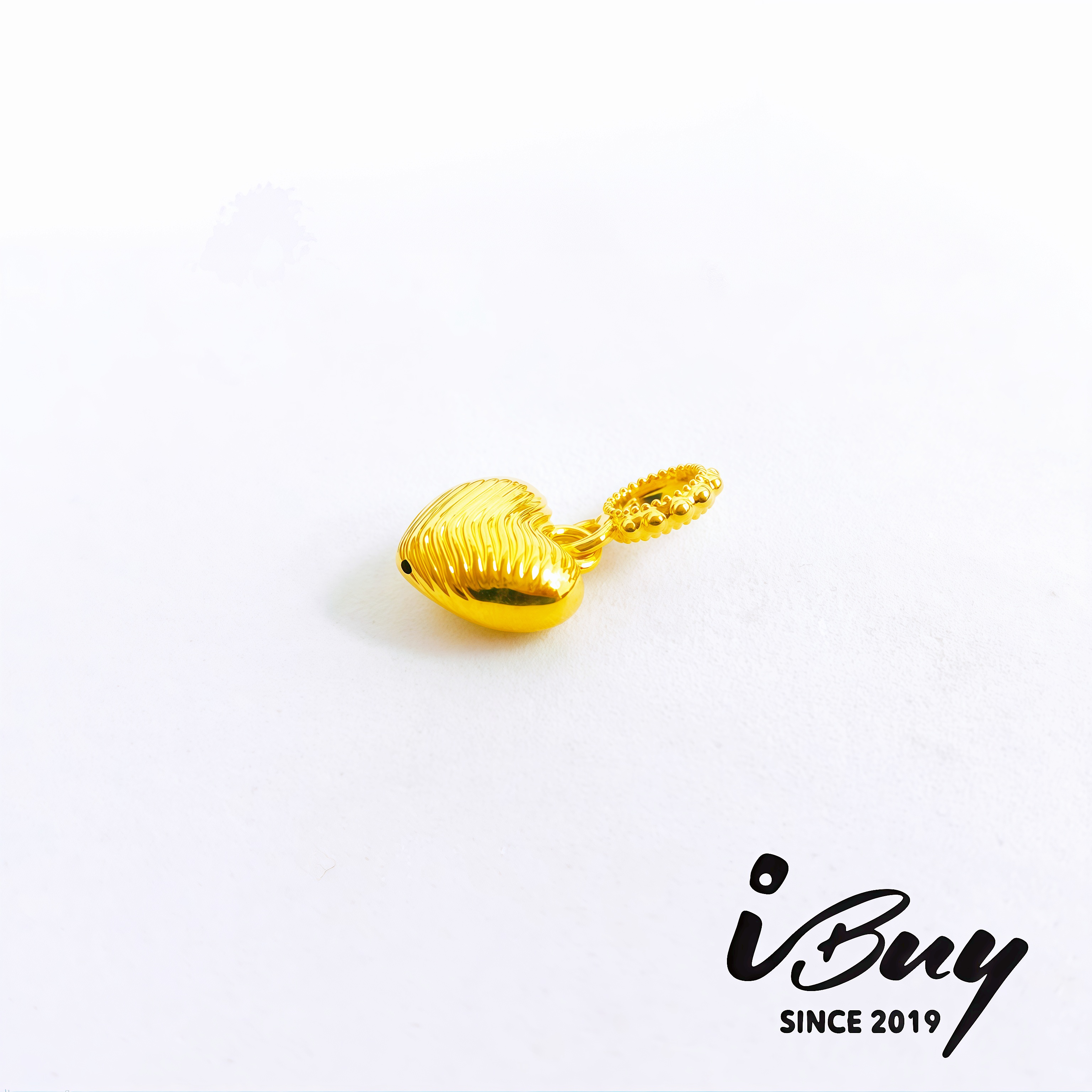 916 HARD GOLD WAVY PATTERN HEARD BEAD 916 硬金 波浪纹爱心串咀