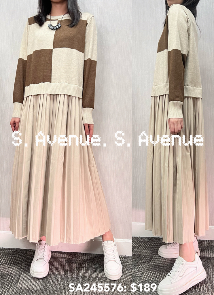 SA245561: 長袖patchwork下百撍op