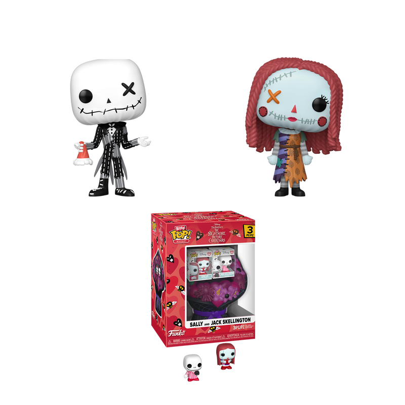 📦訂購 美國代購 Bitty Pop! Sally and Jack Skellington Valentine Bundle Figure 模型