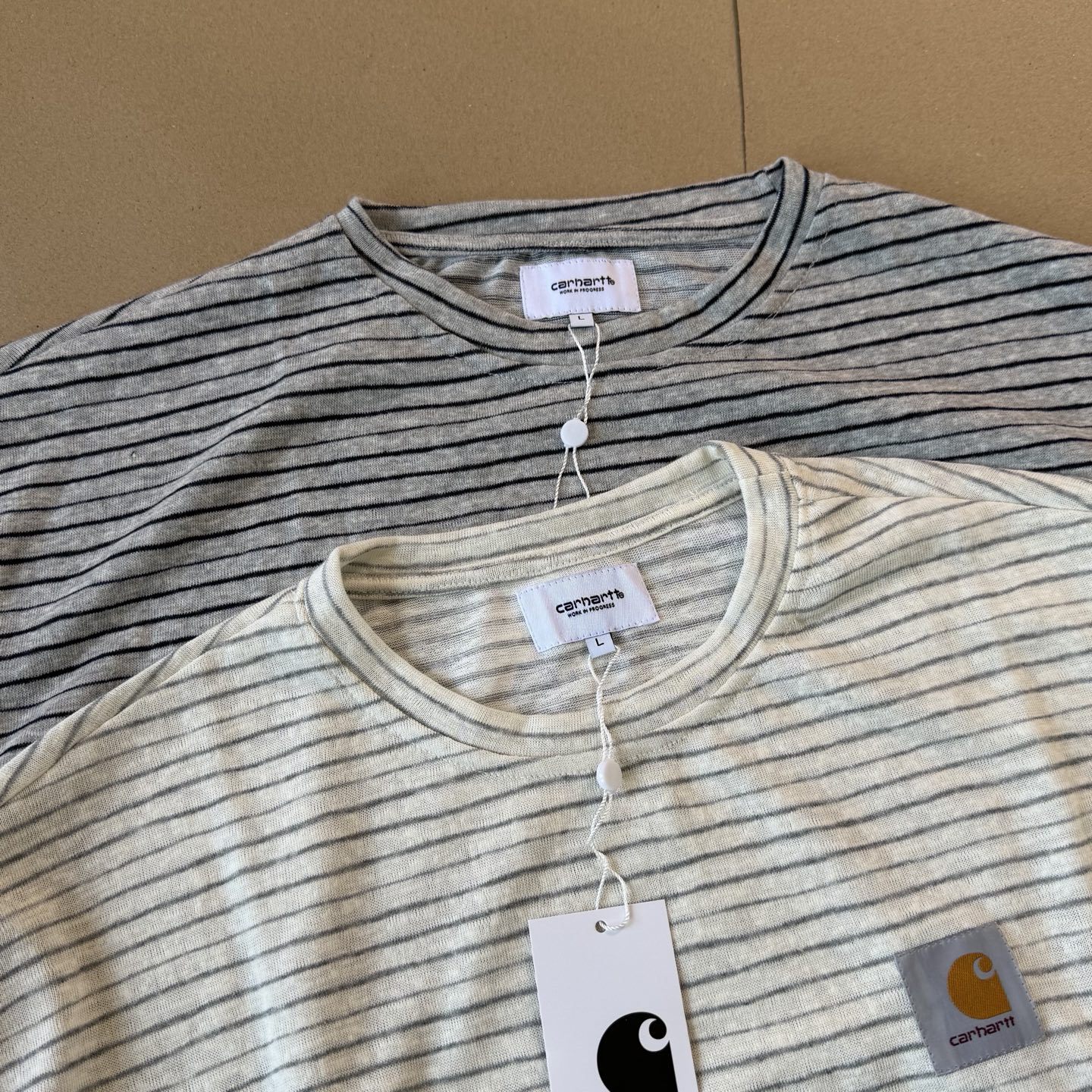 預訂 Car hartt 竹節棉條紋短袖Tee