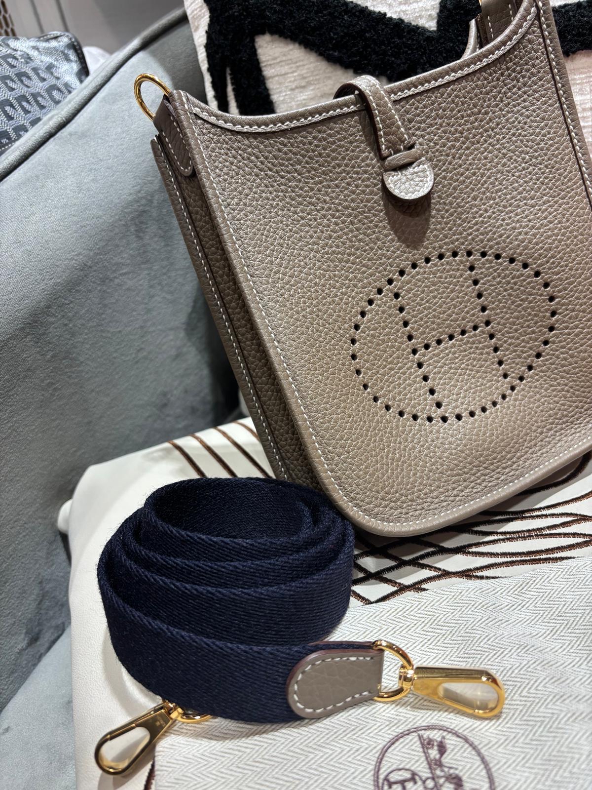全新Hermes mini evelyne STAMP K 大象灰金扣 100%Authentic,100%new 全新✅dust bag ✅box  