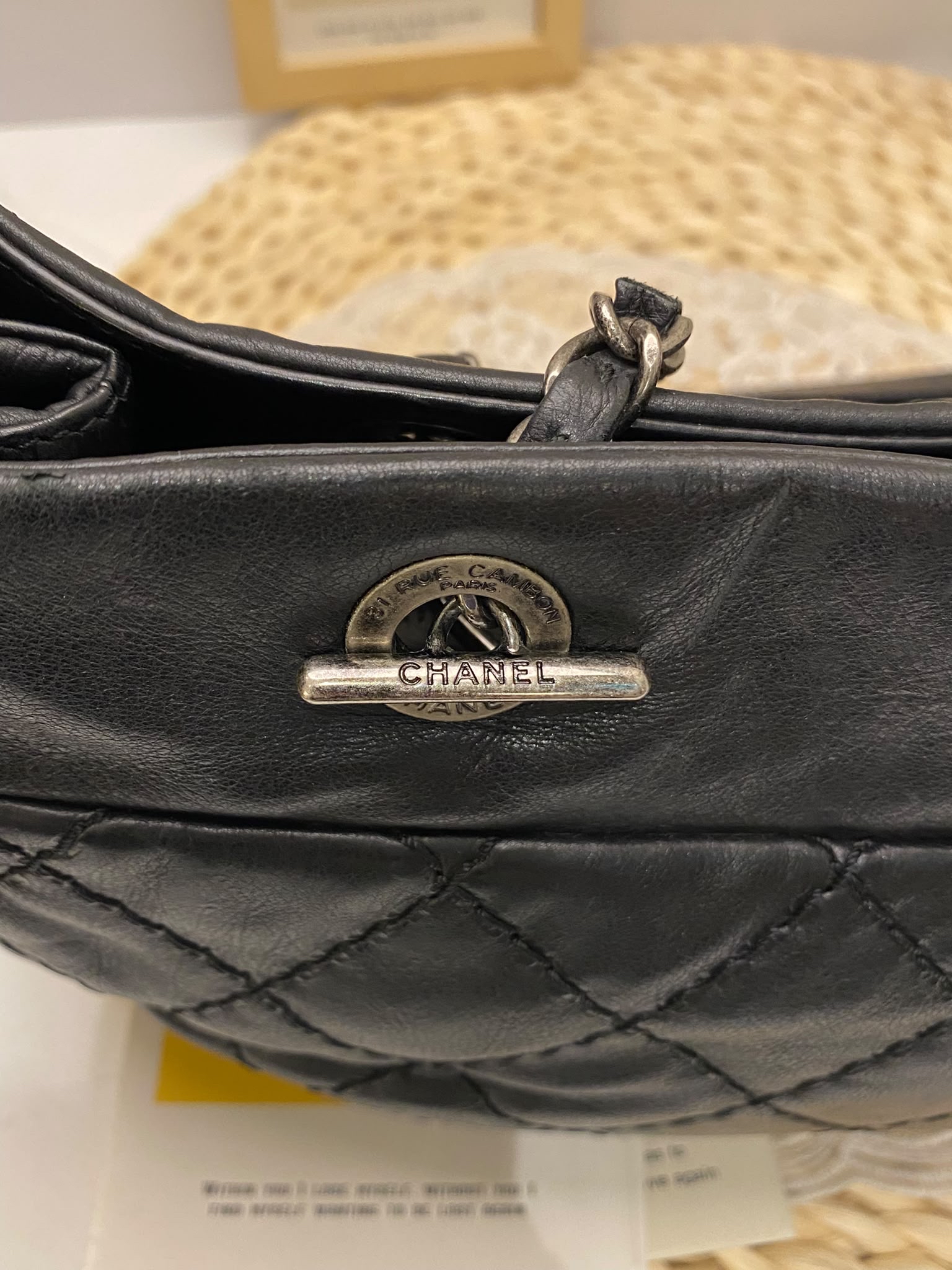 Chanel Quilted Crumpled Calfskin Tote Bag