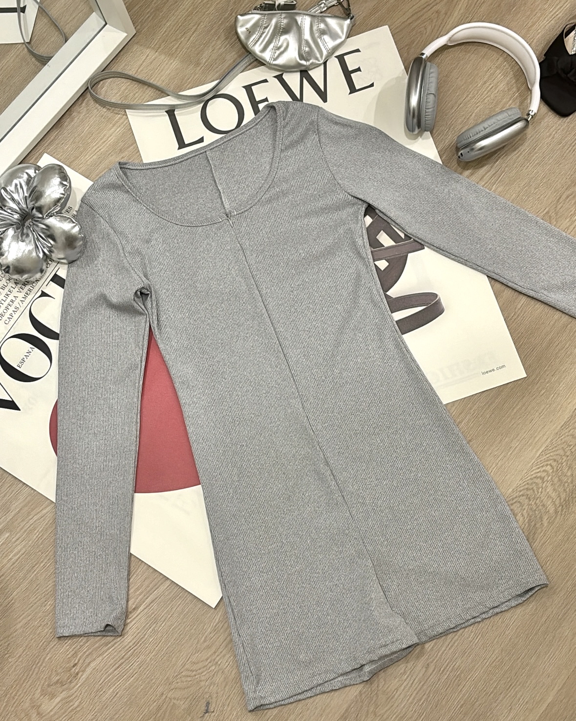 DR298辣妹灰色连体衣