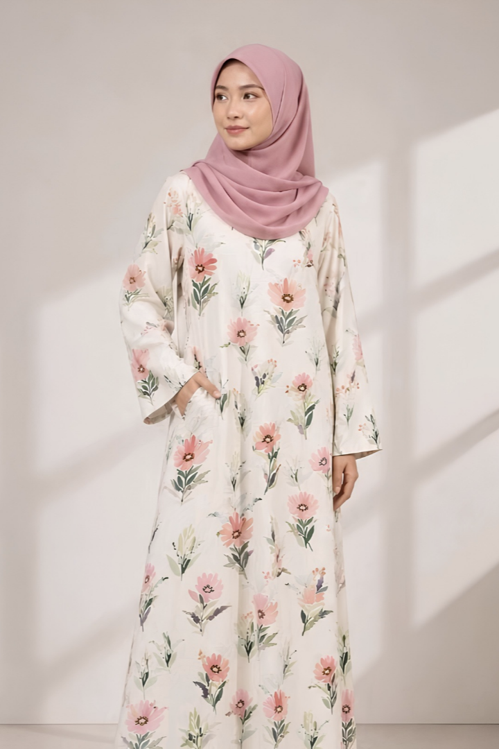 BASIC DRESS - White Flower