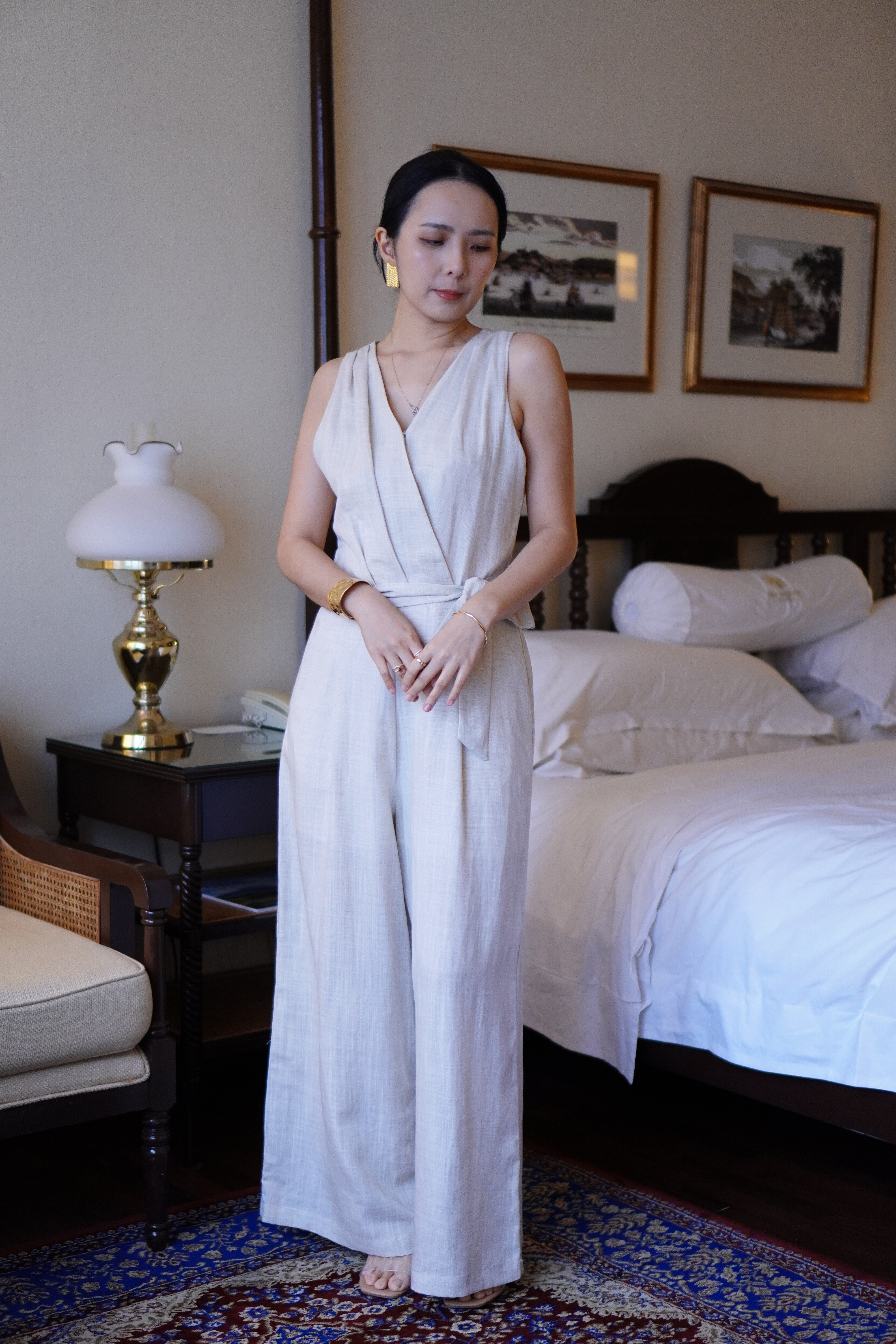 亚麻阔腿连体裤 Linen Jumpsuits
