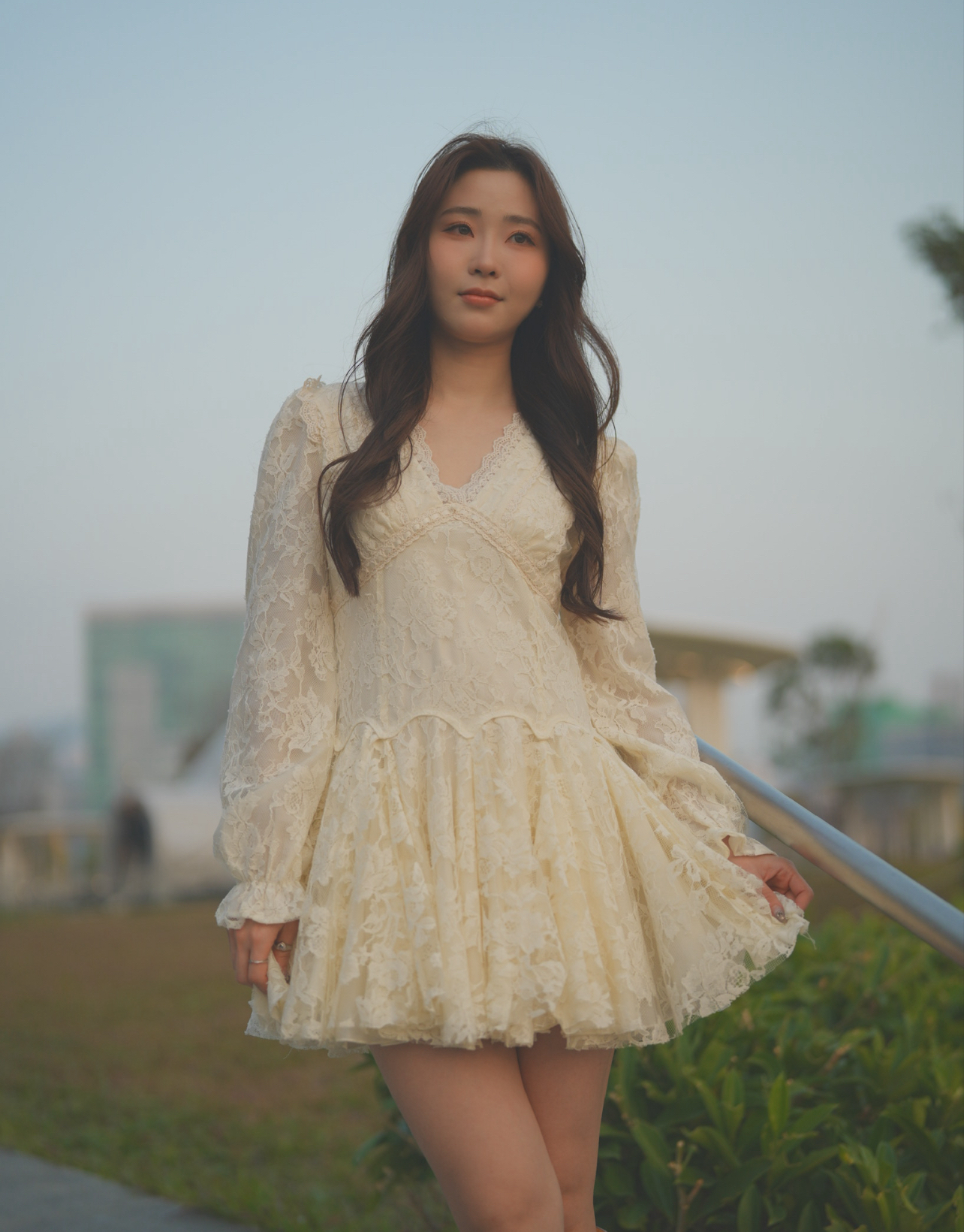 復古蕾絲迷你連身裙  