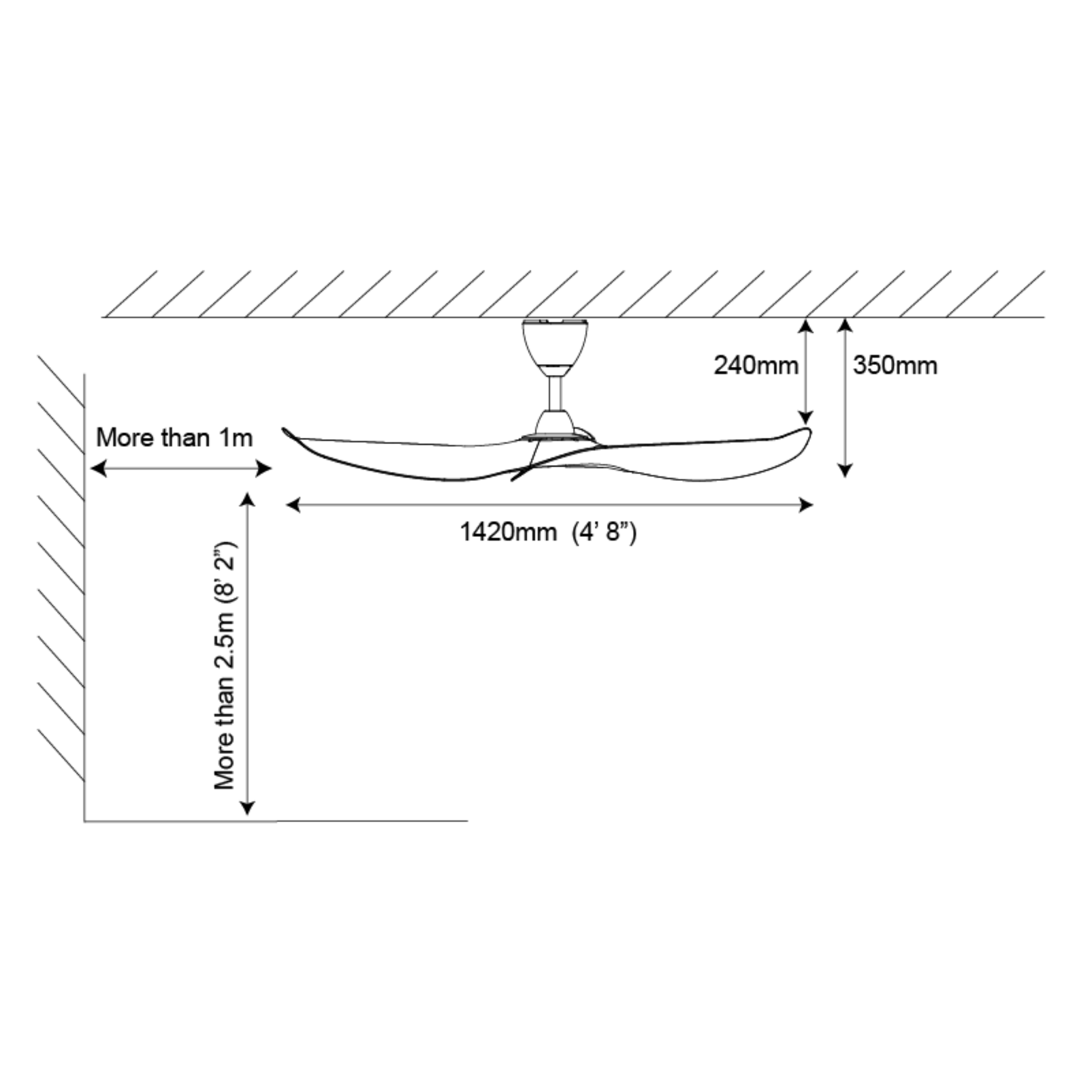 Alpha 56" Haru DC Motor ABS Ceiling Fan (HARU-3B)
