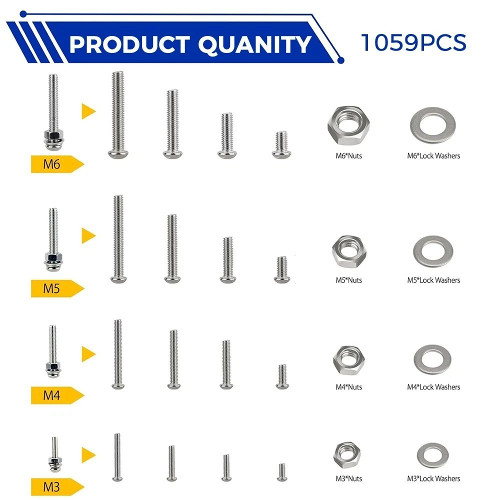 家用螺母螺帽螺釘墊片套裝 D套裝 24種 (M3,M4,M5,M6) UA0549