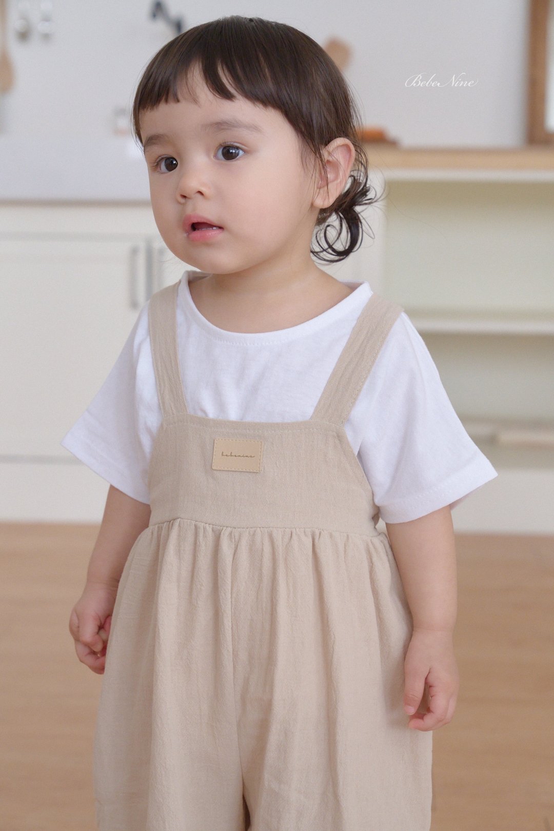 ☀️預訂 韓國直送☀️🇰🇷Bebenine兩色皮革標籤純棉吊帶連身褲