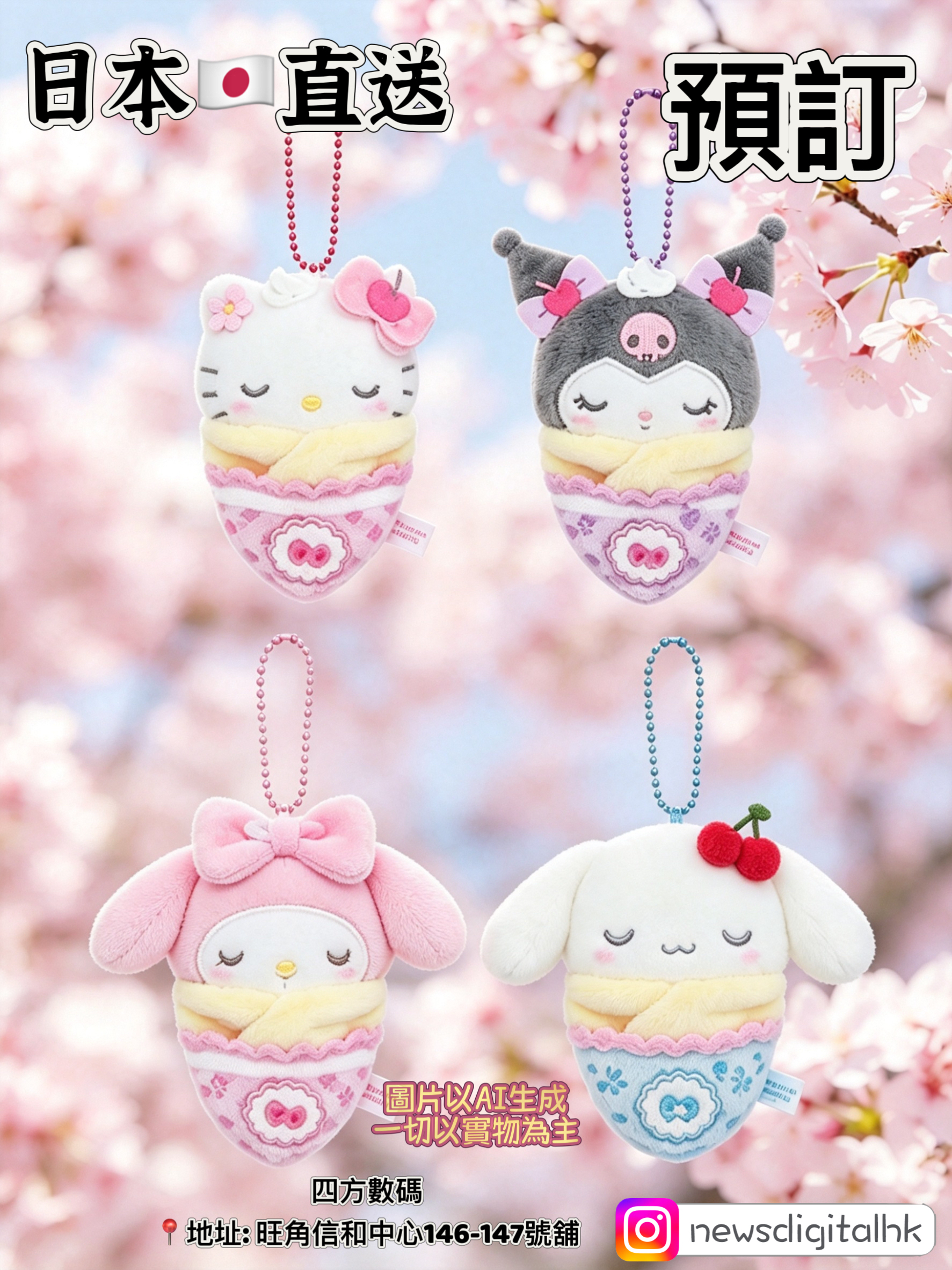 ［預訂8月中到貨］Sanrio 夢幻甜點襁褓系列