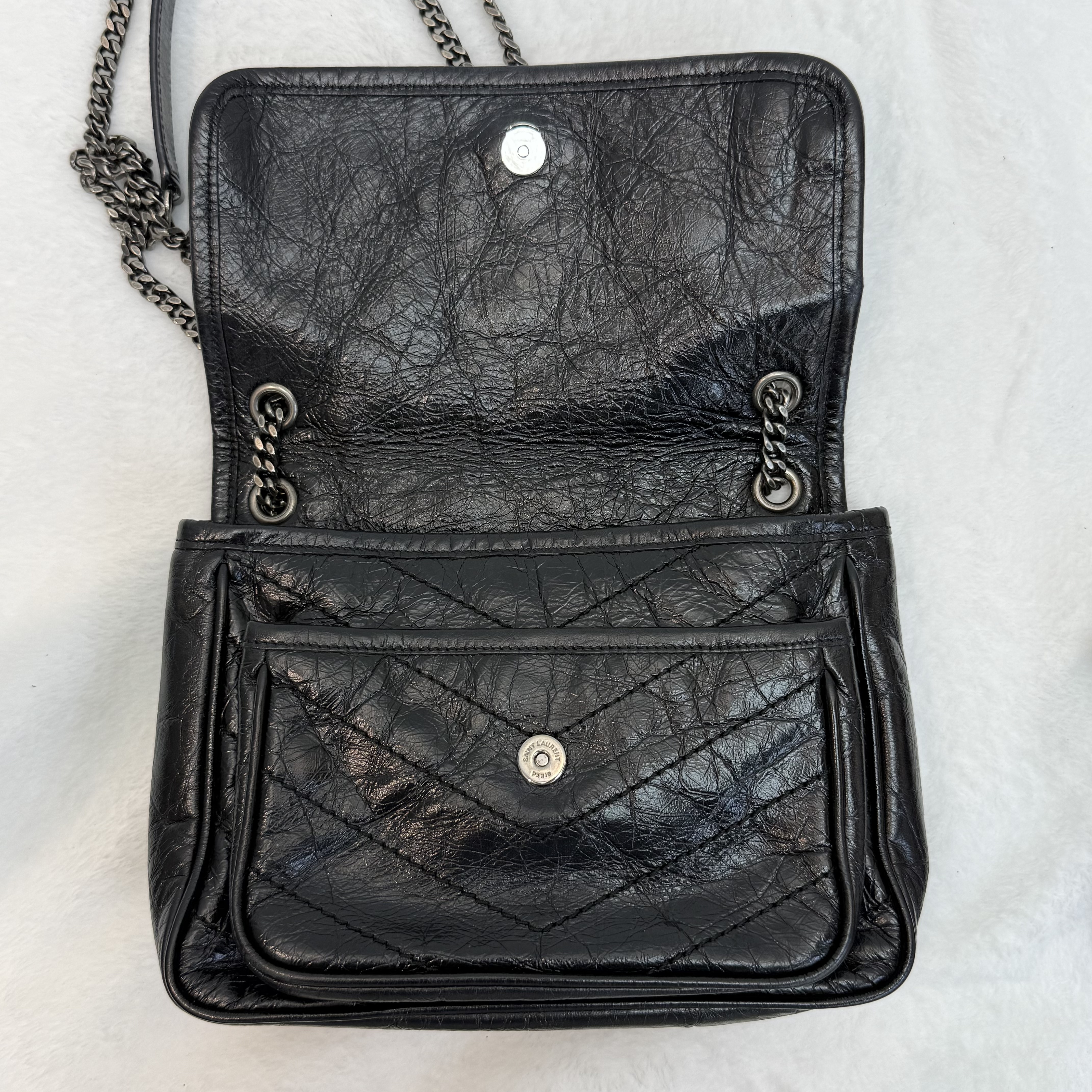 YSL Niki 黑色牛皮