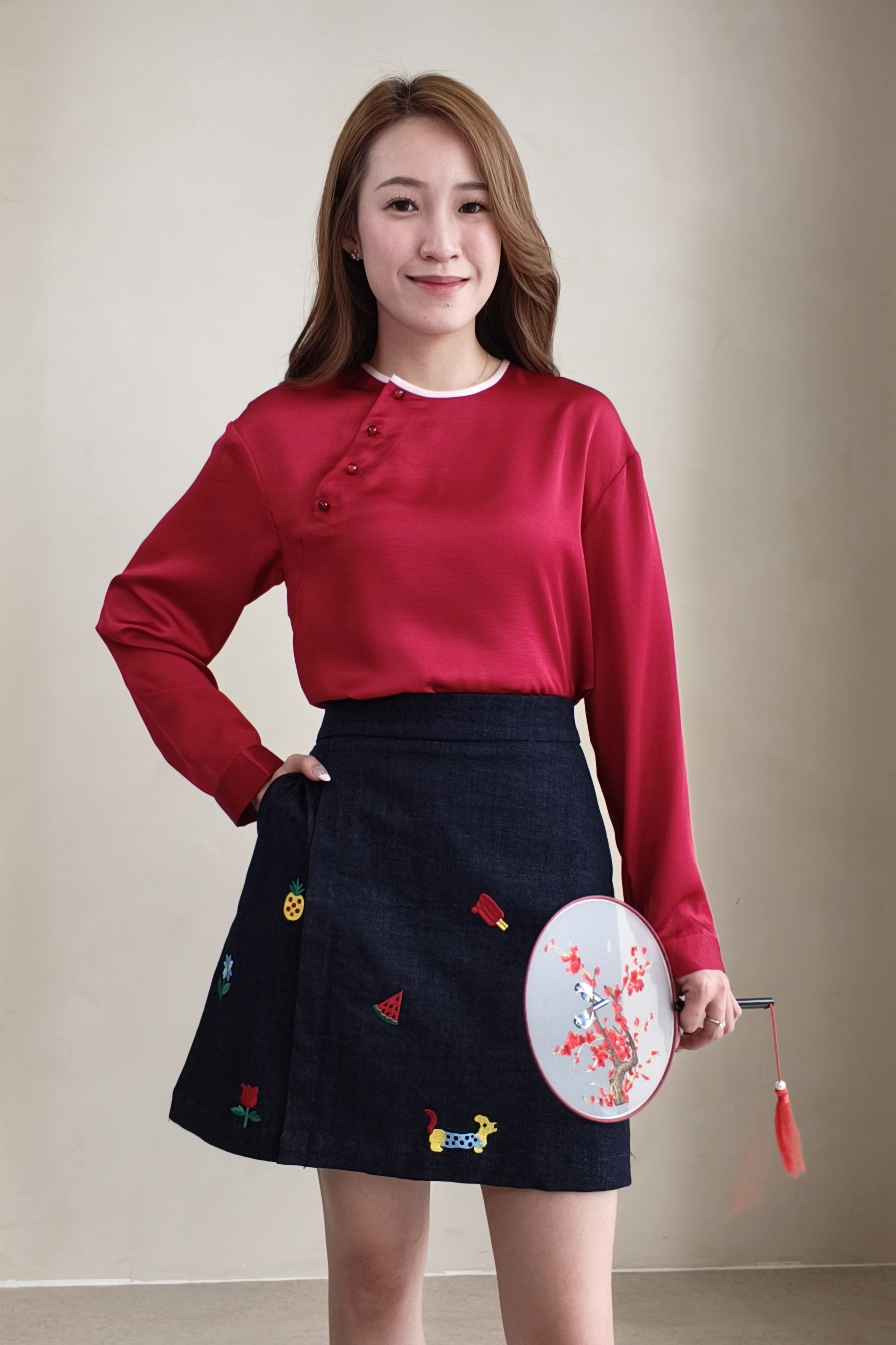 10141 Playful Motif A-Line Skirt