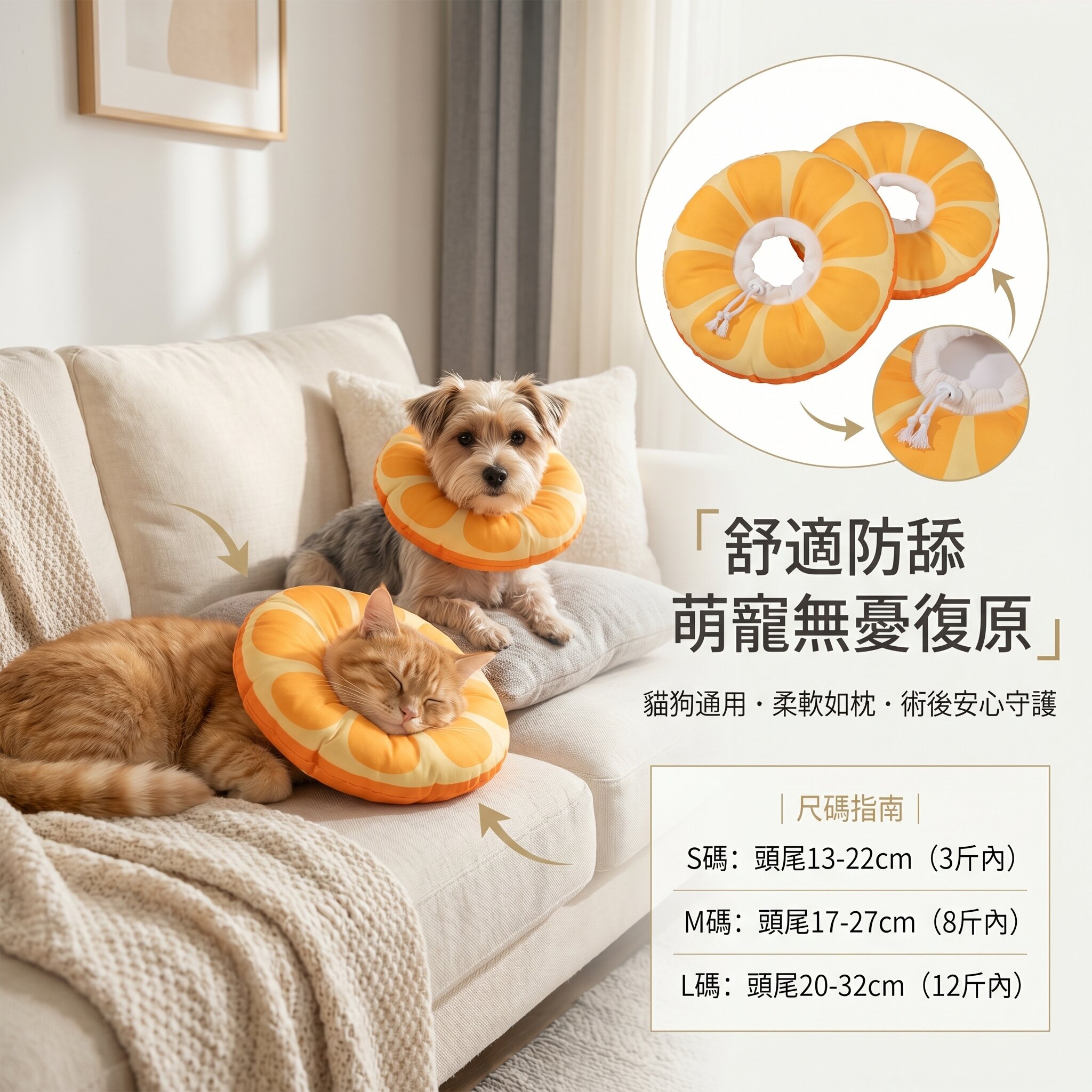 防咬防舔防抓頸圈 (貓狗通用) 手術後防舔恢復期頭套頸圈 貓頸圈 狗頸圈 (11781/11782/11783)