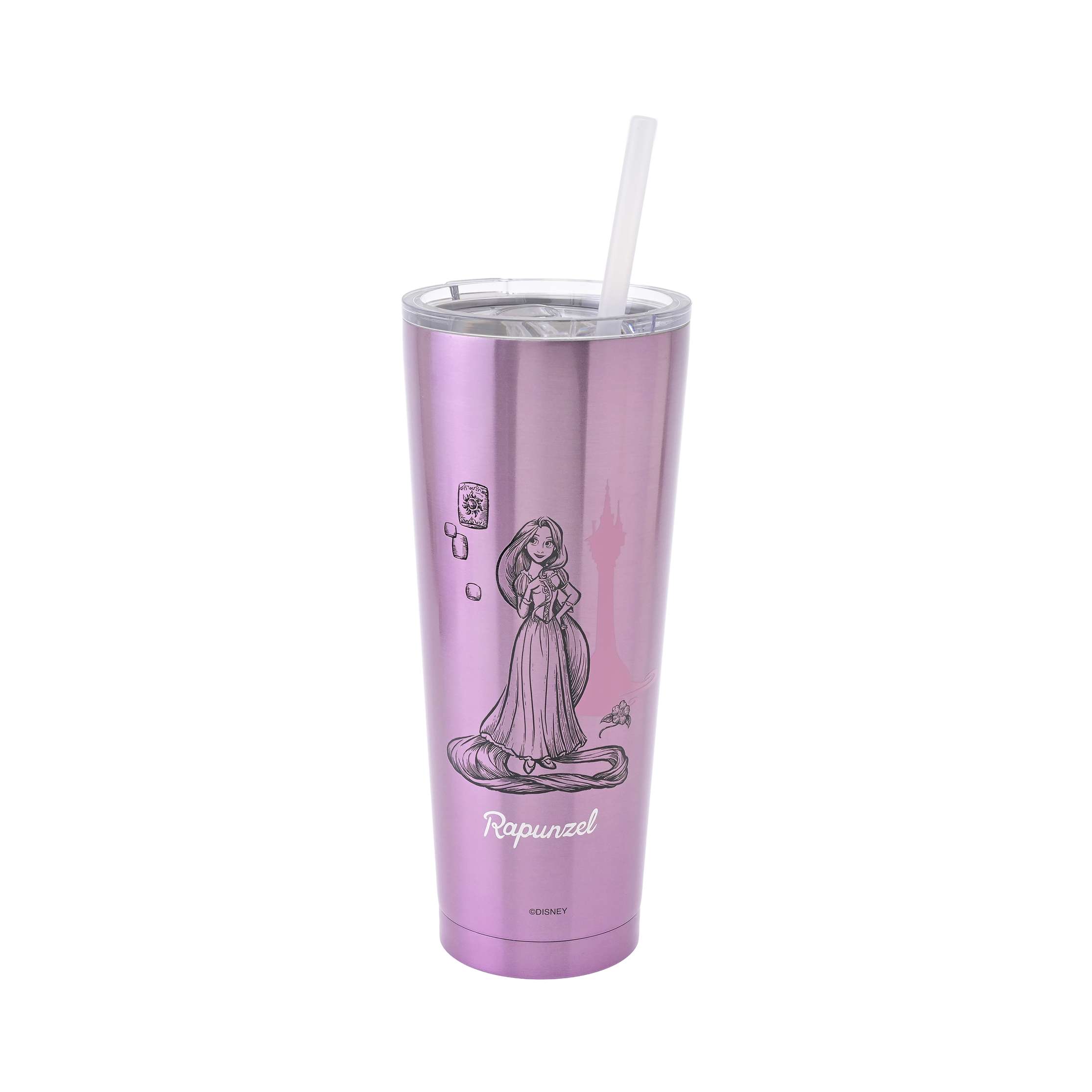 🎀【預訂】Disney 公主不鏽連吸管杯 750ml - Rapunzel