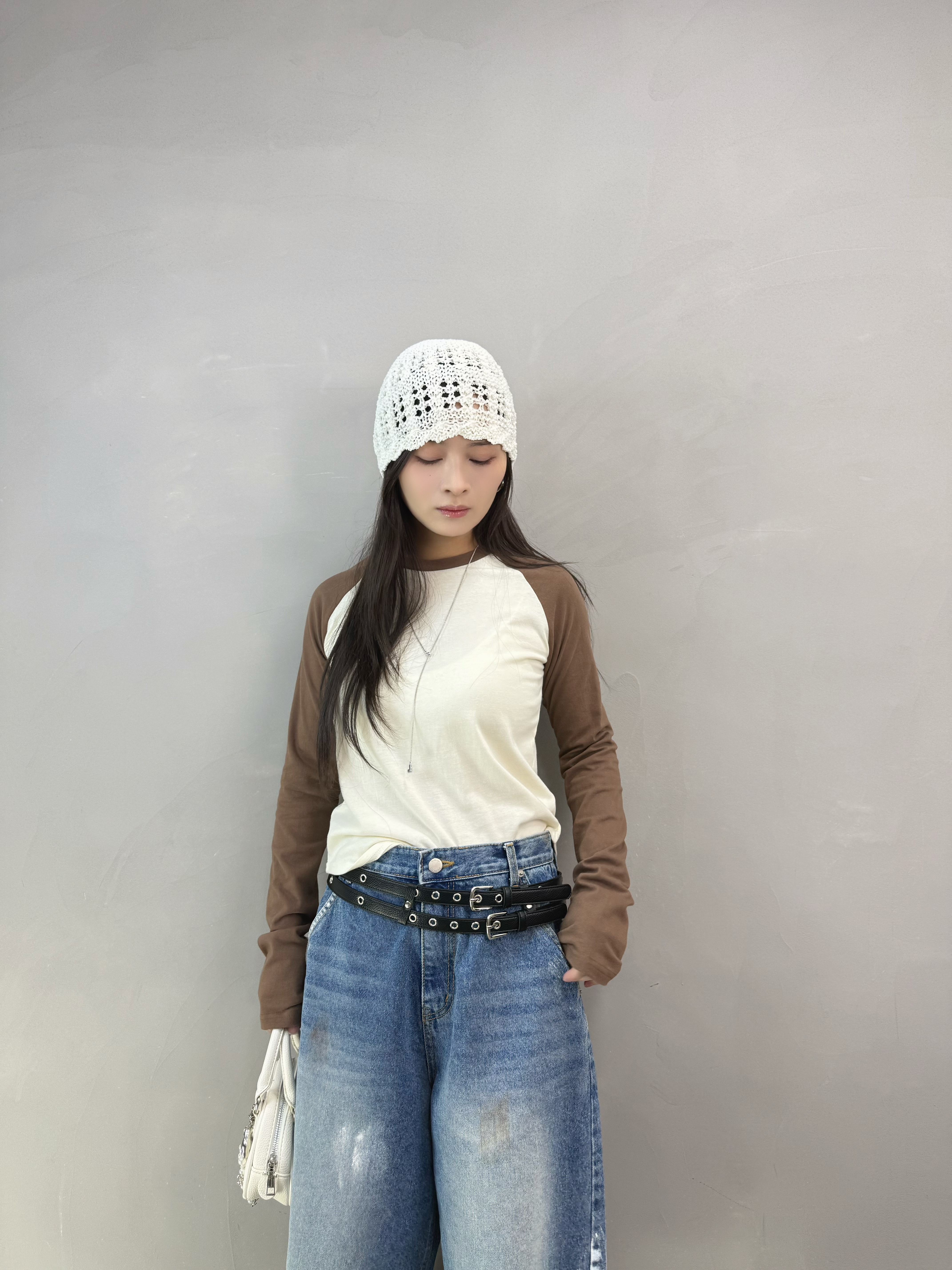 H04 拼色牛角tee