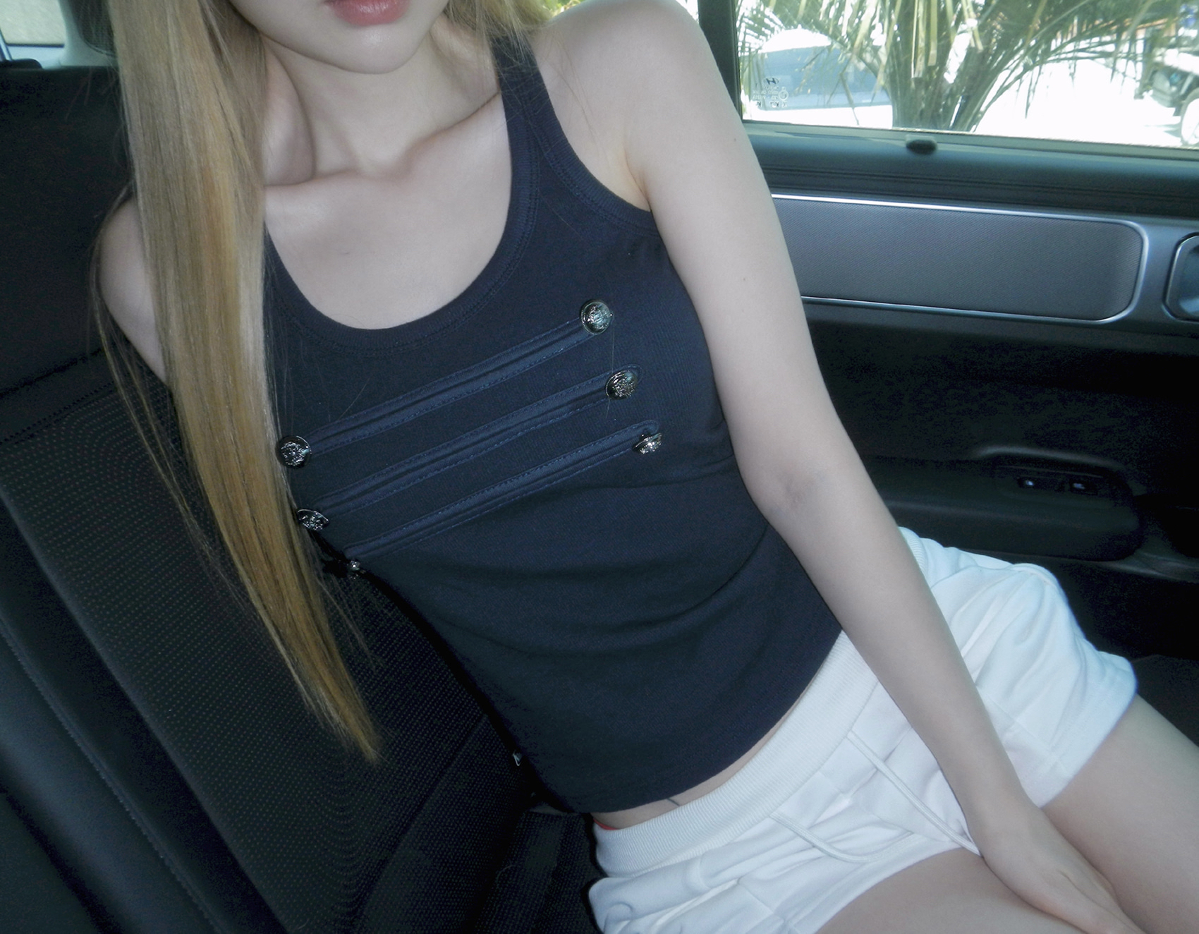 Retro Button-Embellished Tank Top