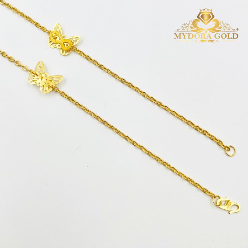 MYDORA Rantai Tangan Sauh Matahari + Butterfly l EMAS 916/22K